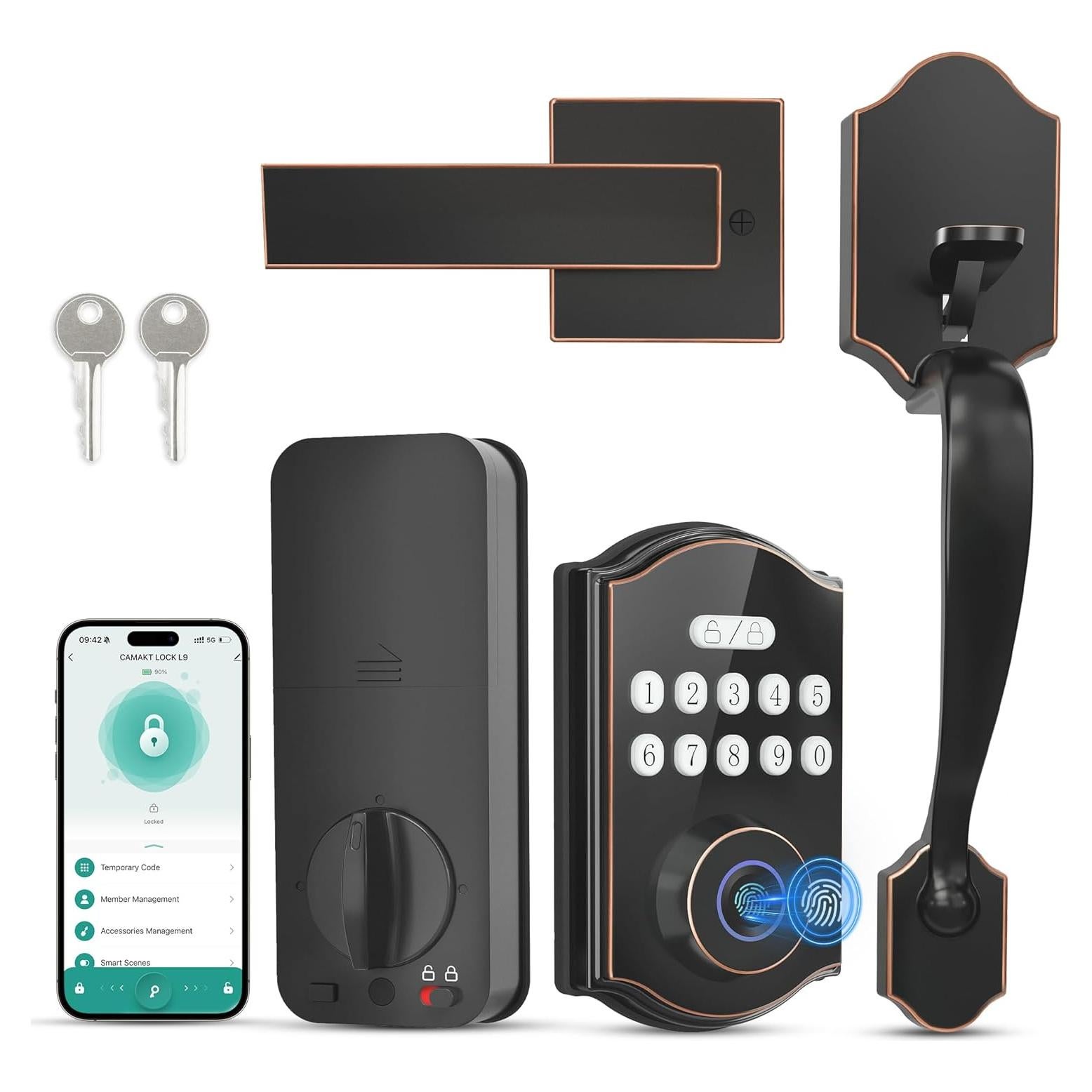 Cerradura Inteligente de Puerta POWIFY PO-DS06-GT1 con Huella Dactilar