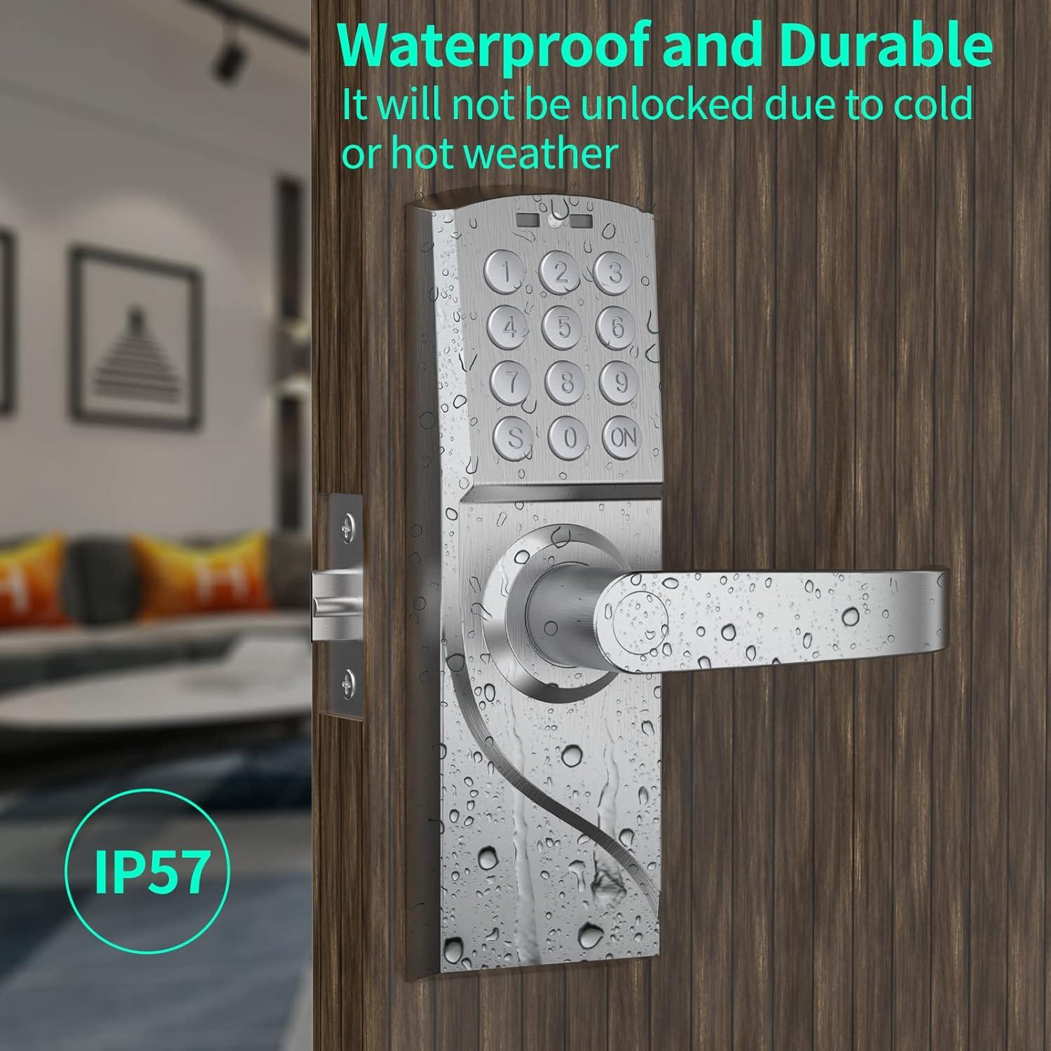 Cerradura de puerta digital Pionevox con teclado - Plateada