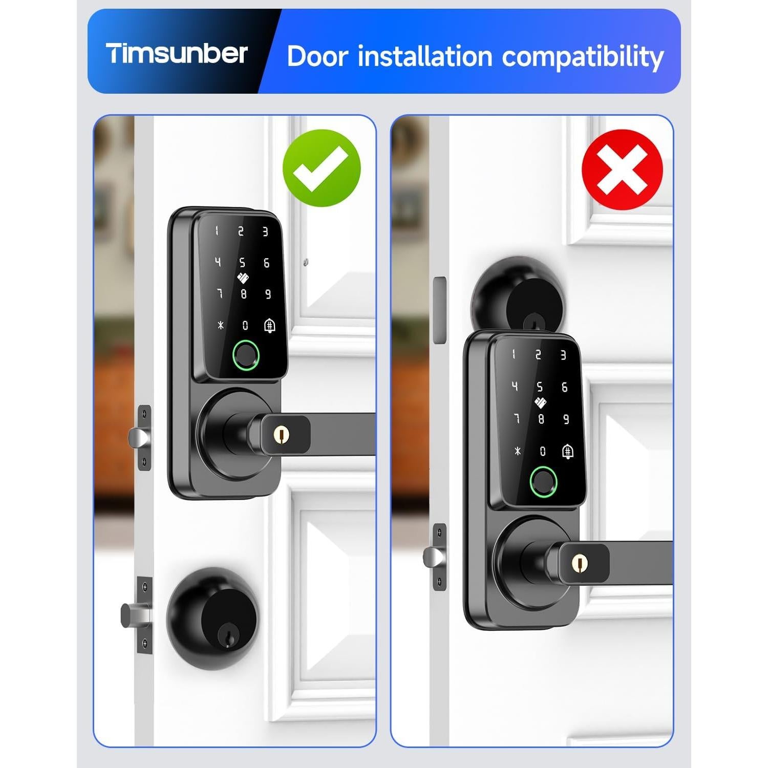 Cerradura Inteligente Timsunber 718 con Huella Dactilar y Teclado