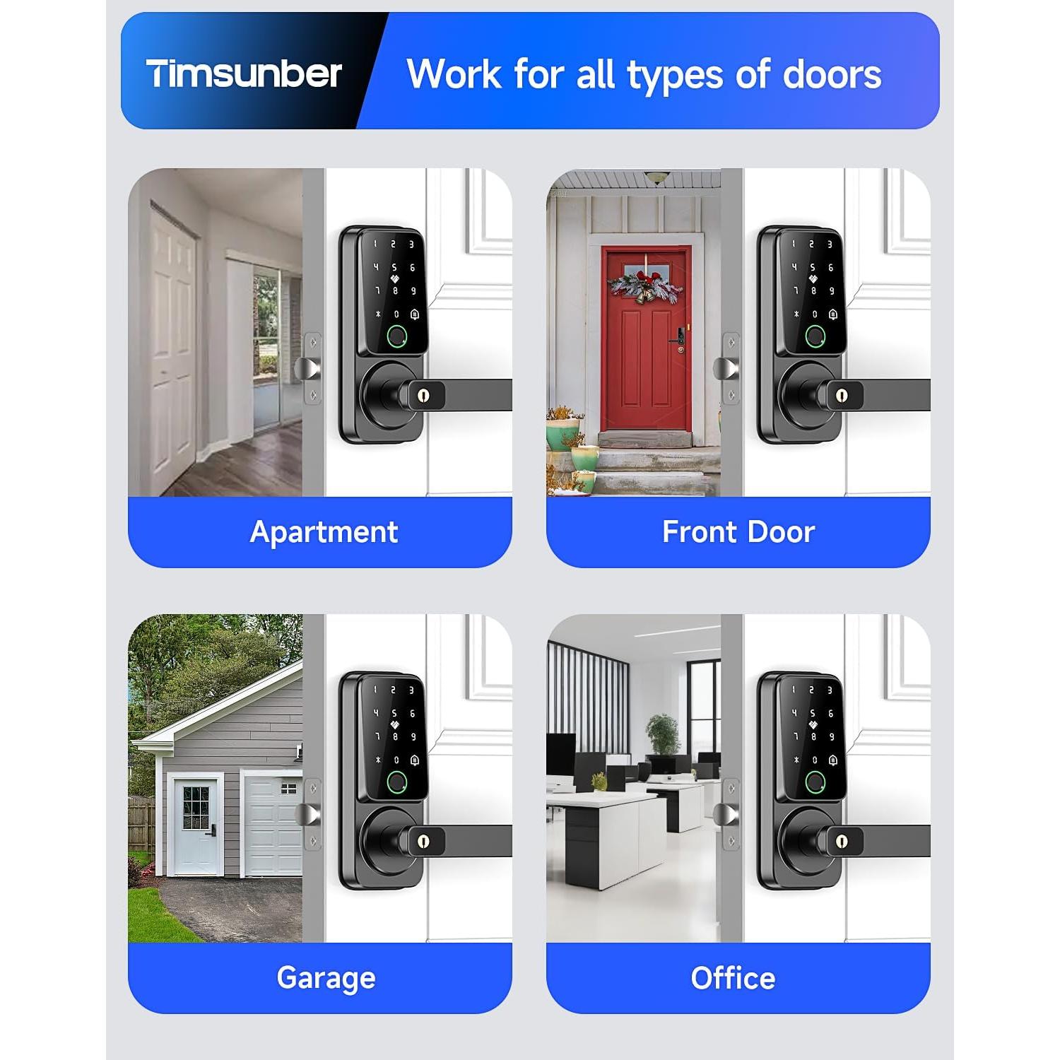 Cerradura Inteligente Timsunber 718 con Huella Dactilar y Teclado