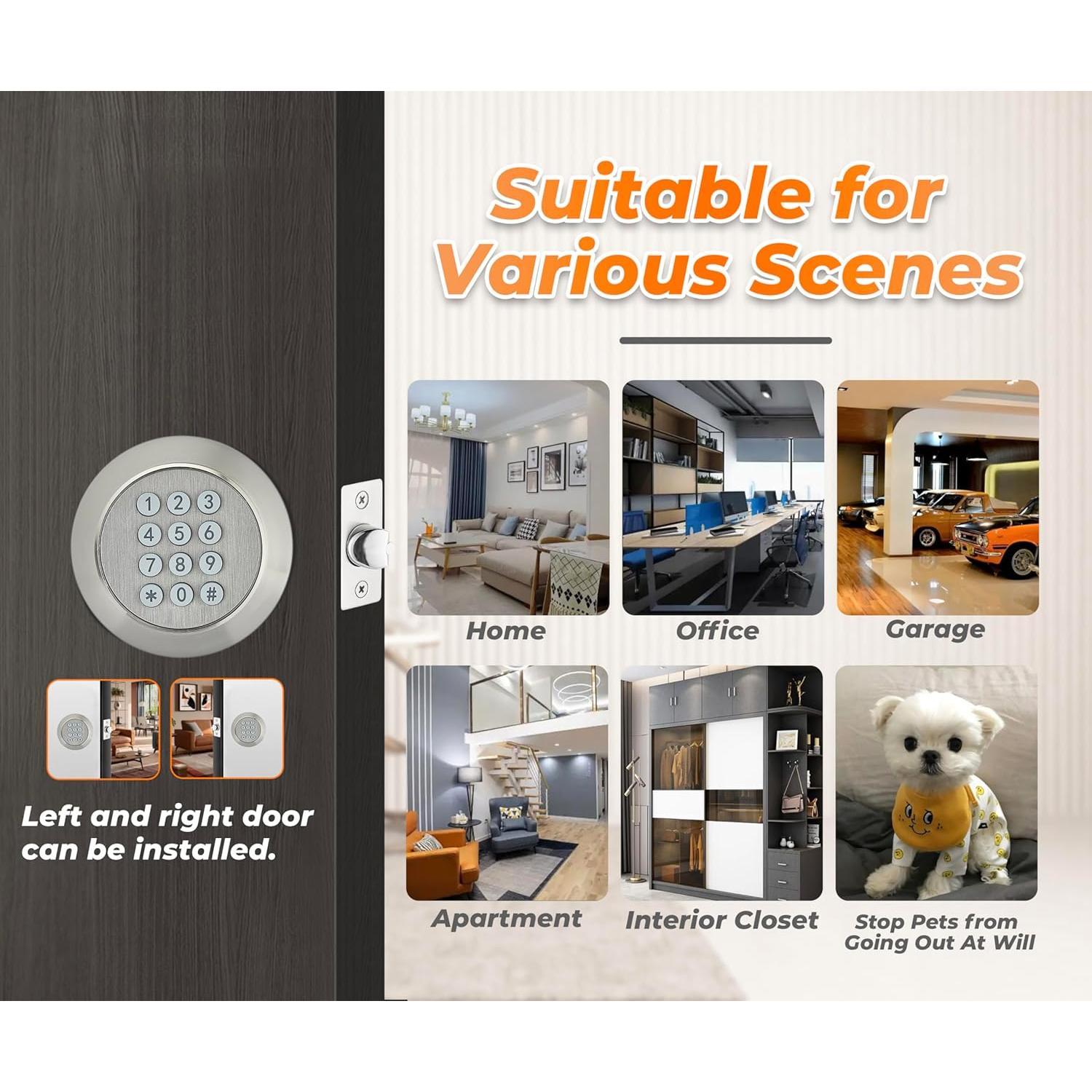 Perilla de Puerta Electrónica Buoan YL-98 Níquel con Teclado