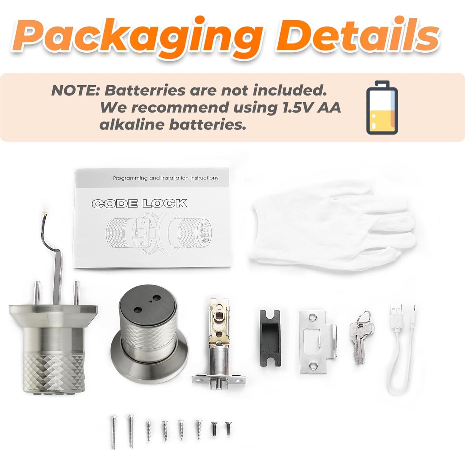 Perilla de Puerta Electrónica Buoan YL-98 Níquel con Teclado