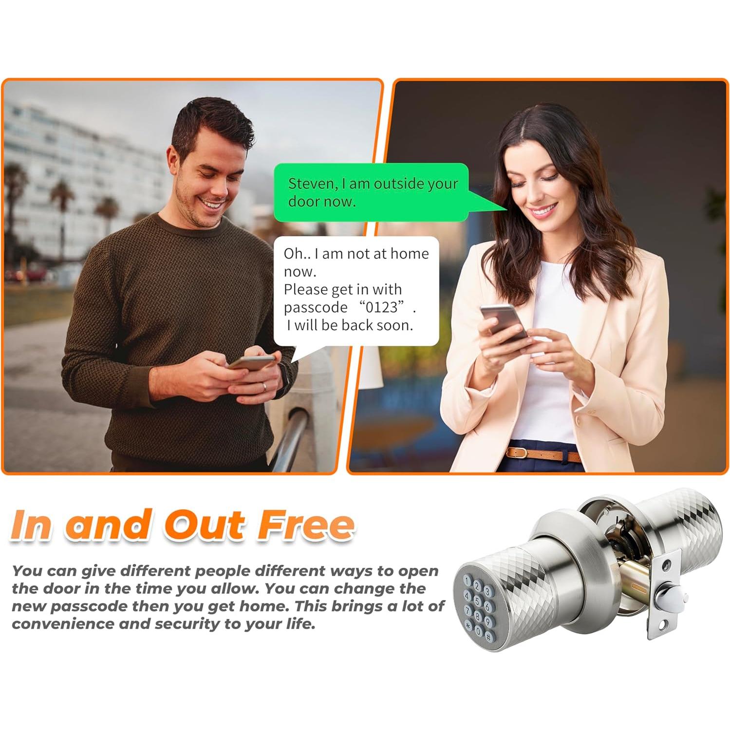 Perilla de Puerta Electrónica Buoan YL-98 Níquel con Teclado