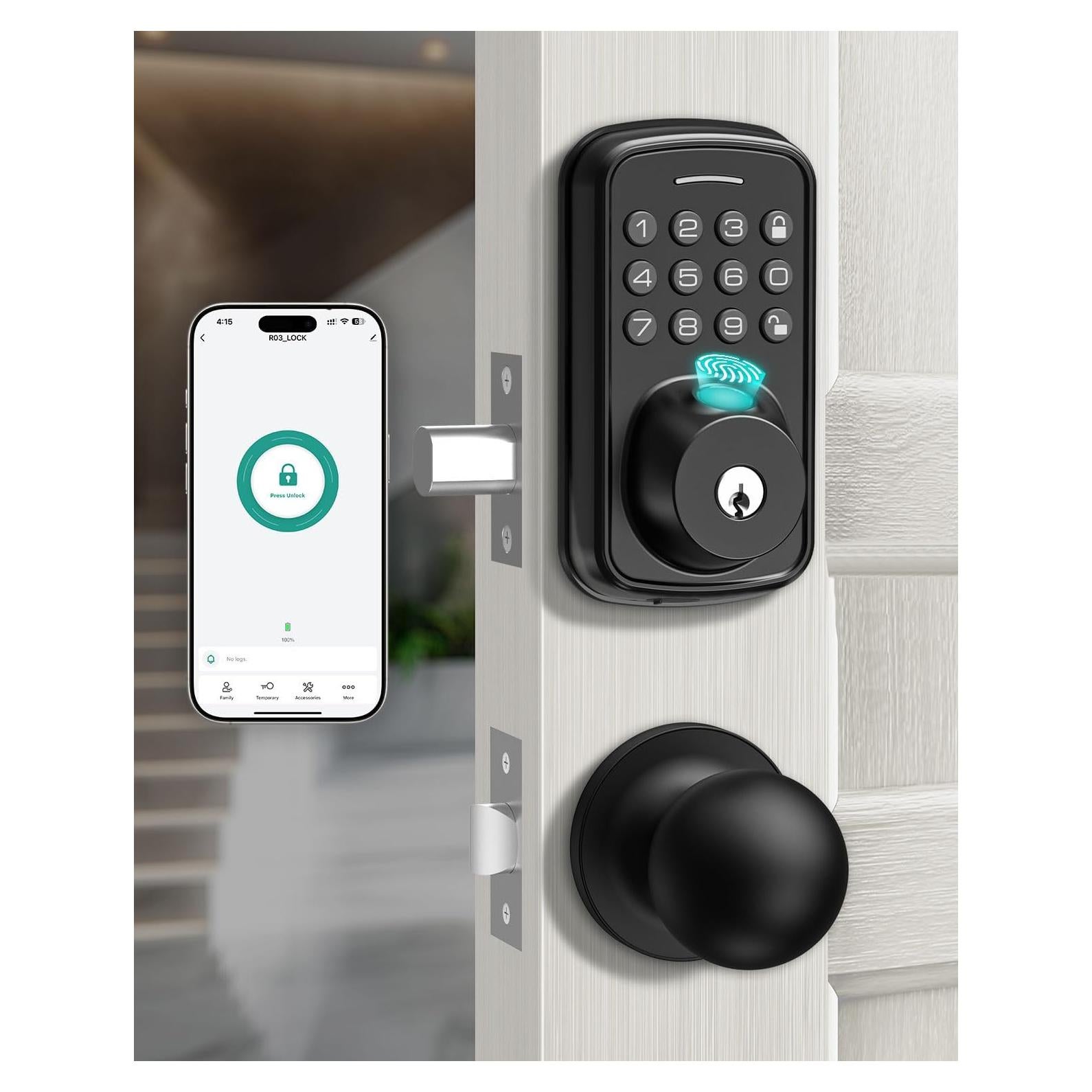 Cerradura Inteligente ALIMAVOR R03 con Huella Digital 5 en 1