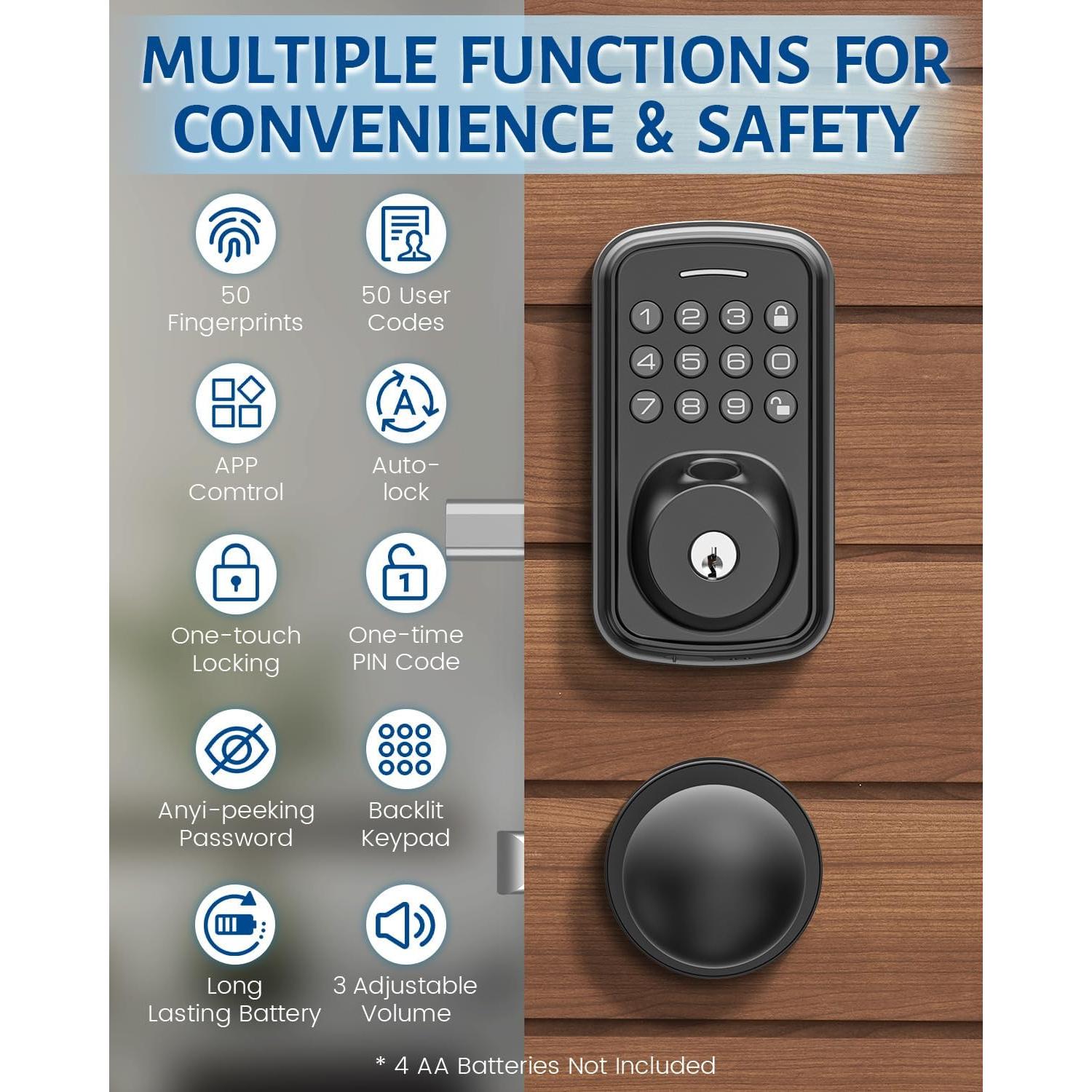 Cerradura Inteligente ALIMAVOR R03 con Huella Digital 5 en 1