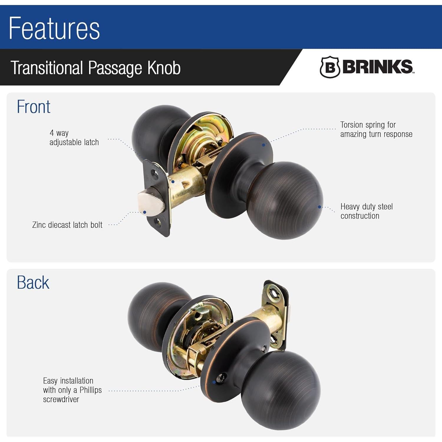 Cerradura Electrónica Brinks 4392-Parent, Alta Seguridad, Bronce Toscano