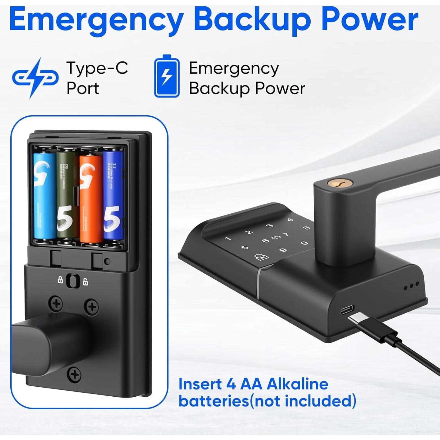 Cerradura Inteligente MYPIN con Teclado y Manija, 7 Formas de Desbloquear