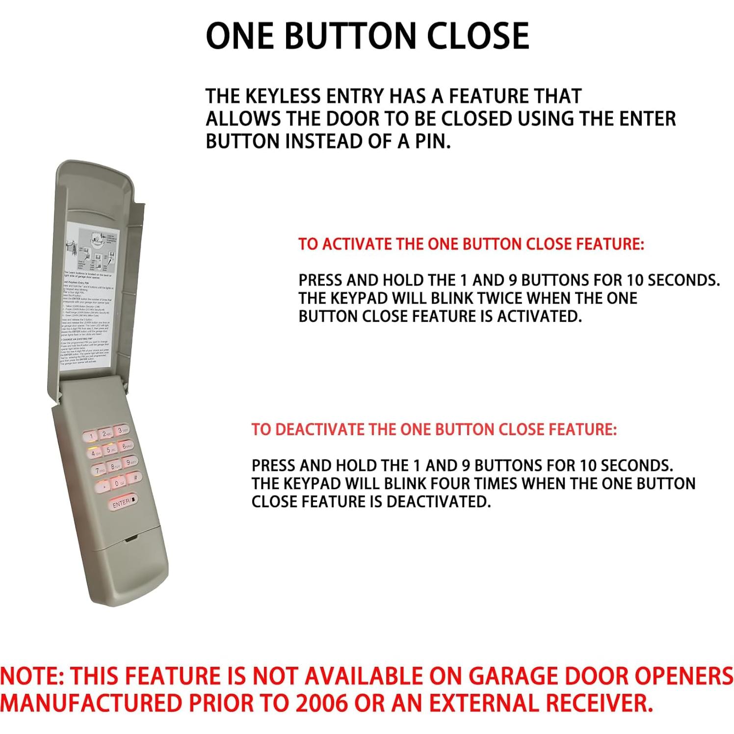 Teclado Inalámbrico BNRSZ 877Max para Puertas de Garaje