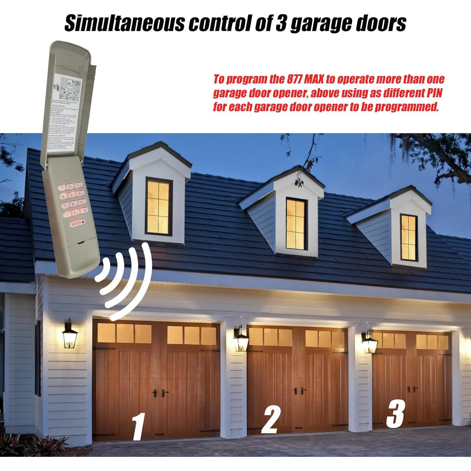 Teclado Inalámbrico BNRSZ 877Max para Puertas de Garaje