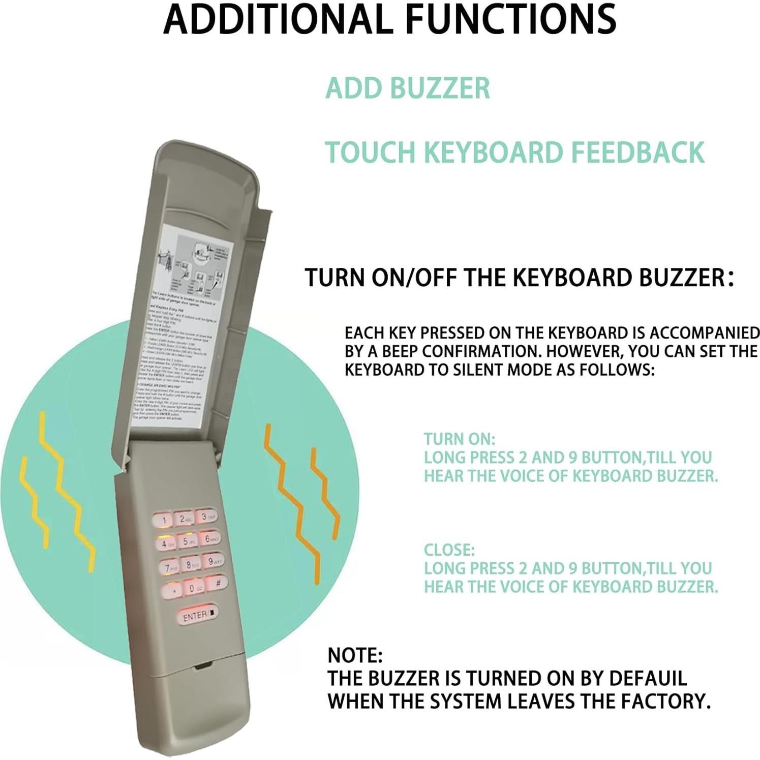 Teclado Inalámbrico BNRSZ 877Max para Puertas de Garaje
