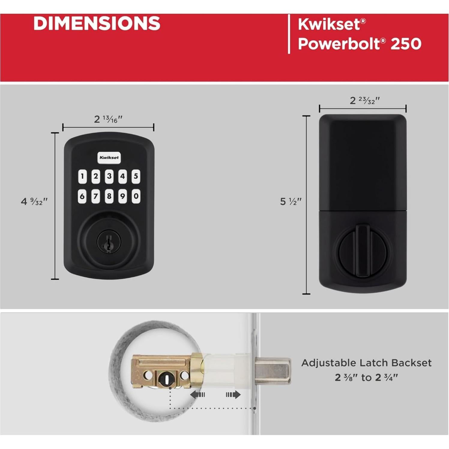 Cerradura Electrónica Kwikset 9250TRS-15S SmartKey Niquel Satinado
