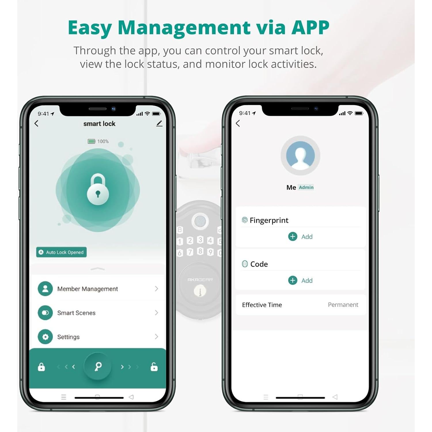 Cerradura Inteligente AkaGear DS10 Pro con Huella Dactilar y APP