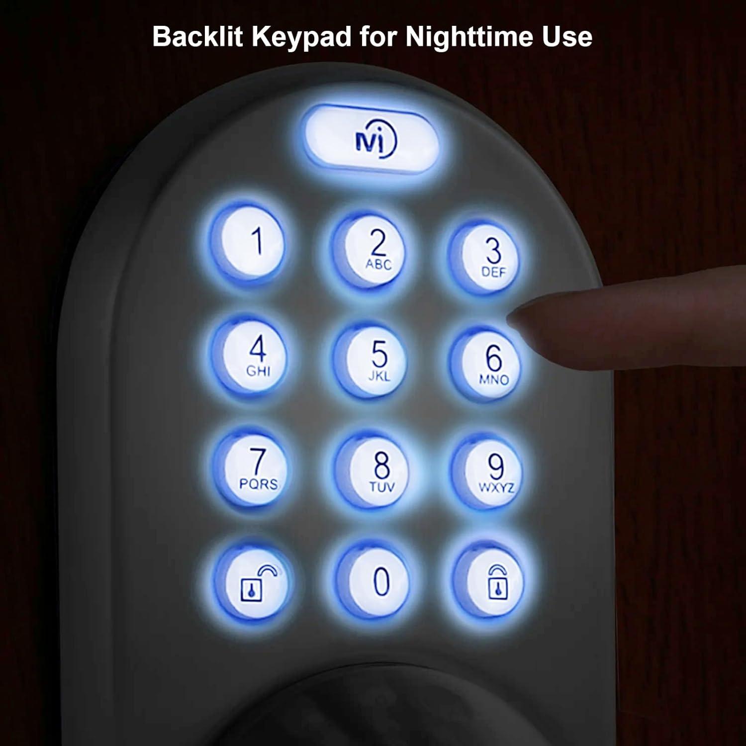 Cerradura Electrónica MiLocks TFK con Teclado y Pomo Níquel Satinado