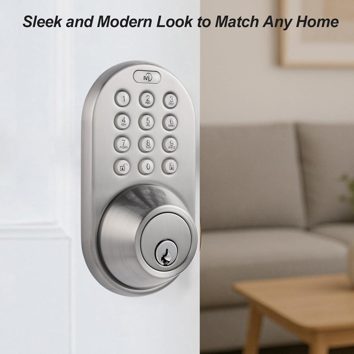 Cerradura Electrónica MiLocks TFK con Teclado y Pomo Níquel Satinado