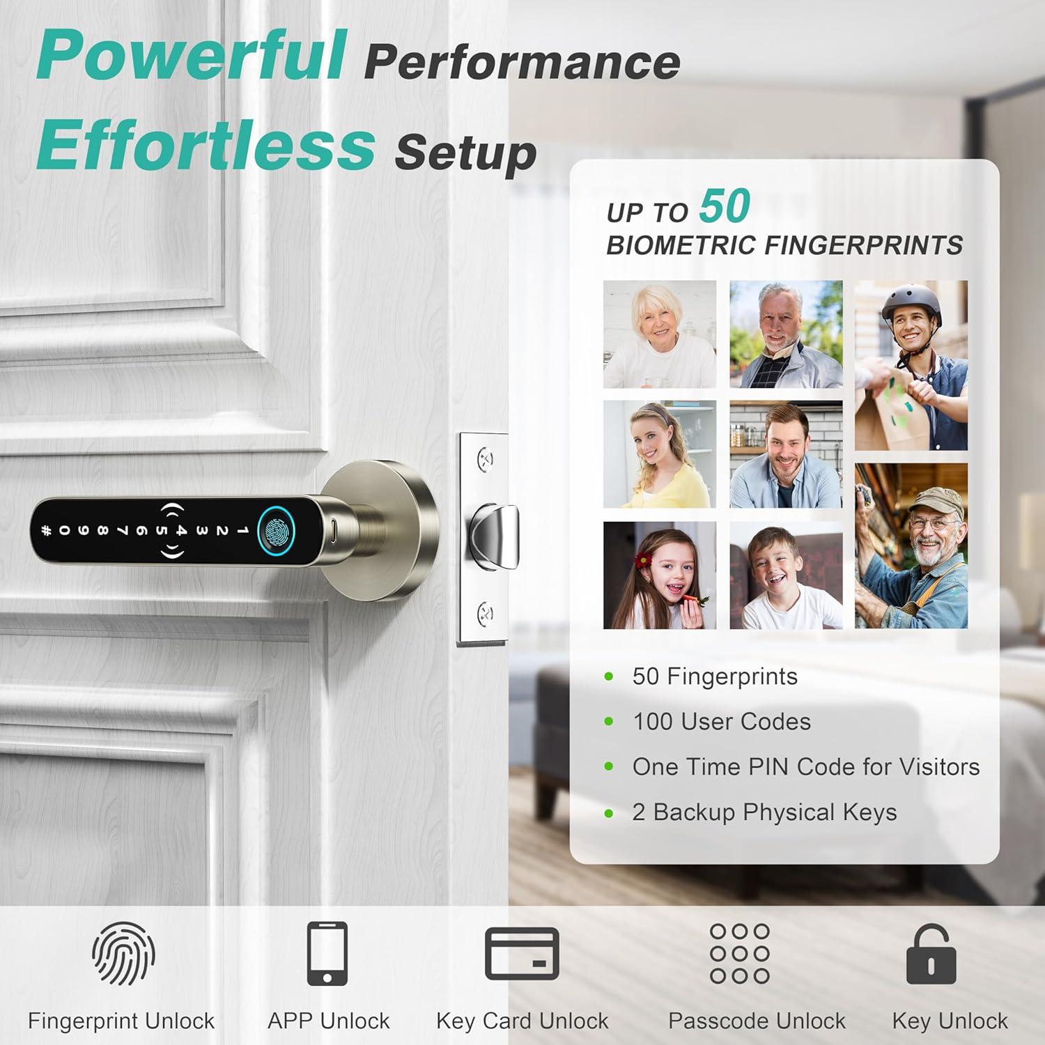 Cerradura Inteligente VANZBON con Huella Dactilar y Código