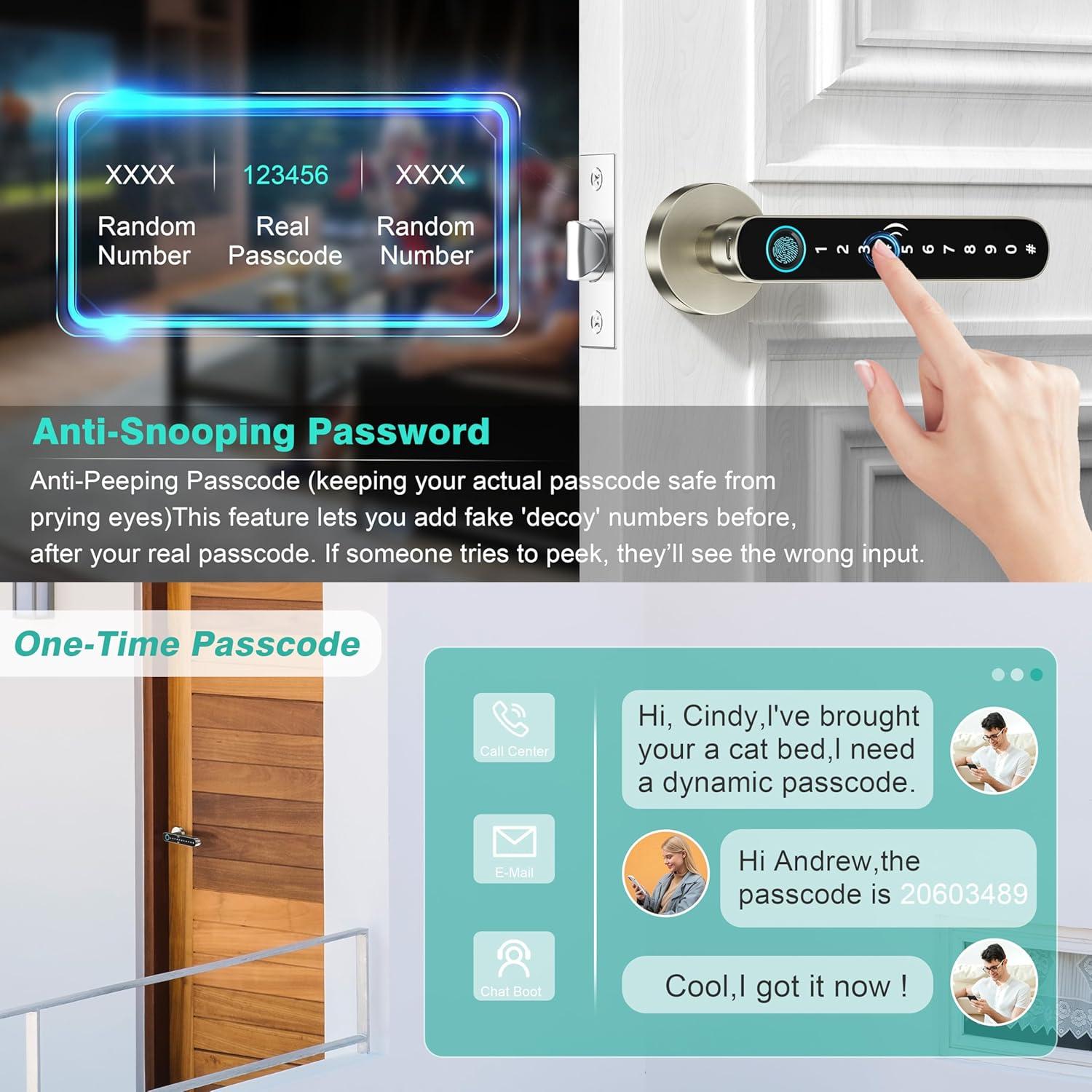 Cerradura Inteligente VANZBON con Huella Dactilar y Código