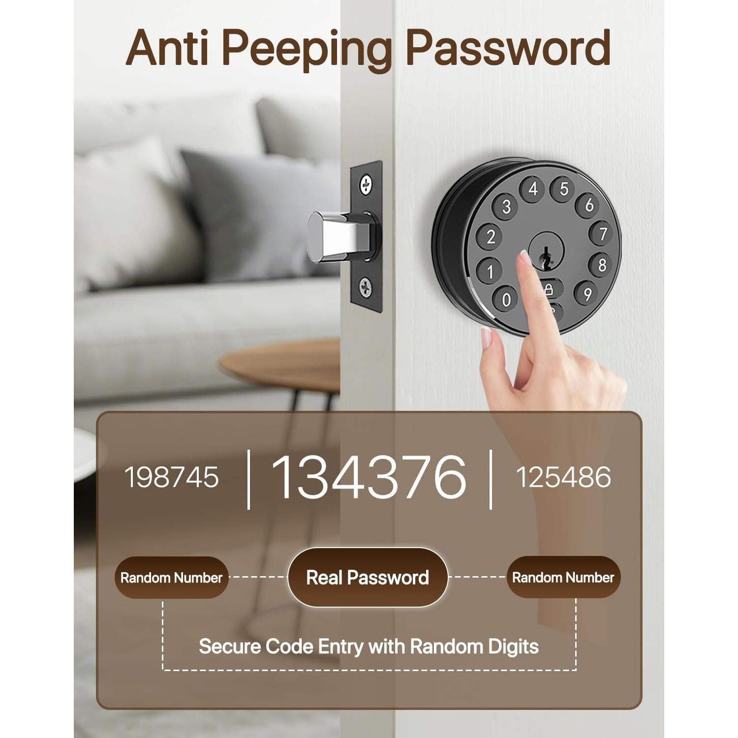 Cerradura Digital Hiencetec 68-MINI-Negro con Teclado y Auto-Bloqueo