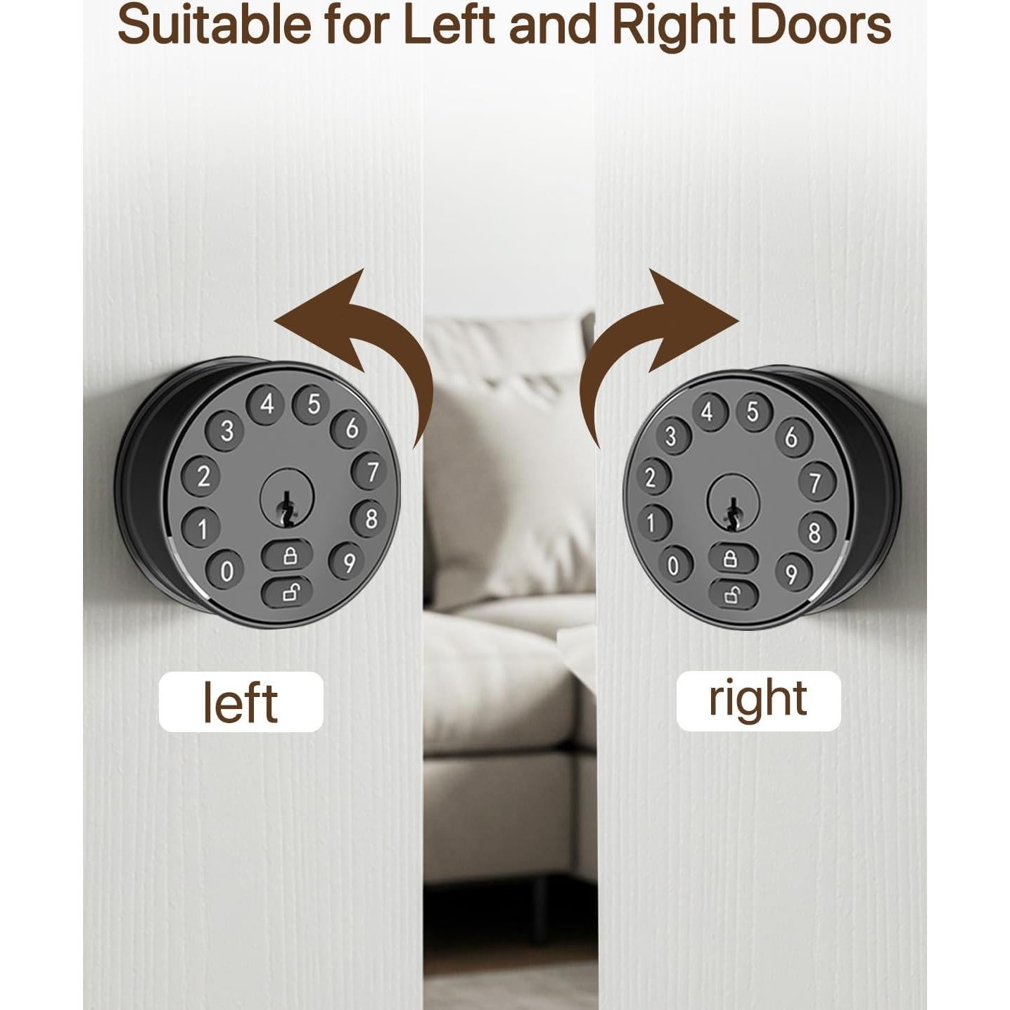 Cerradura Digital Hiencetec 68-MINI-Negro con Teclado y Auto-Bloqueo