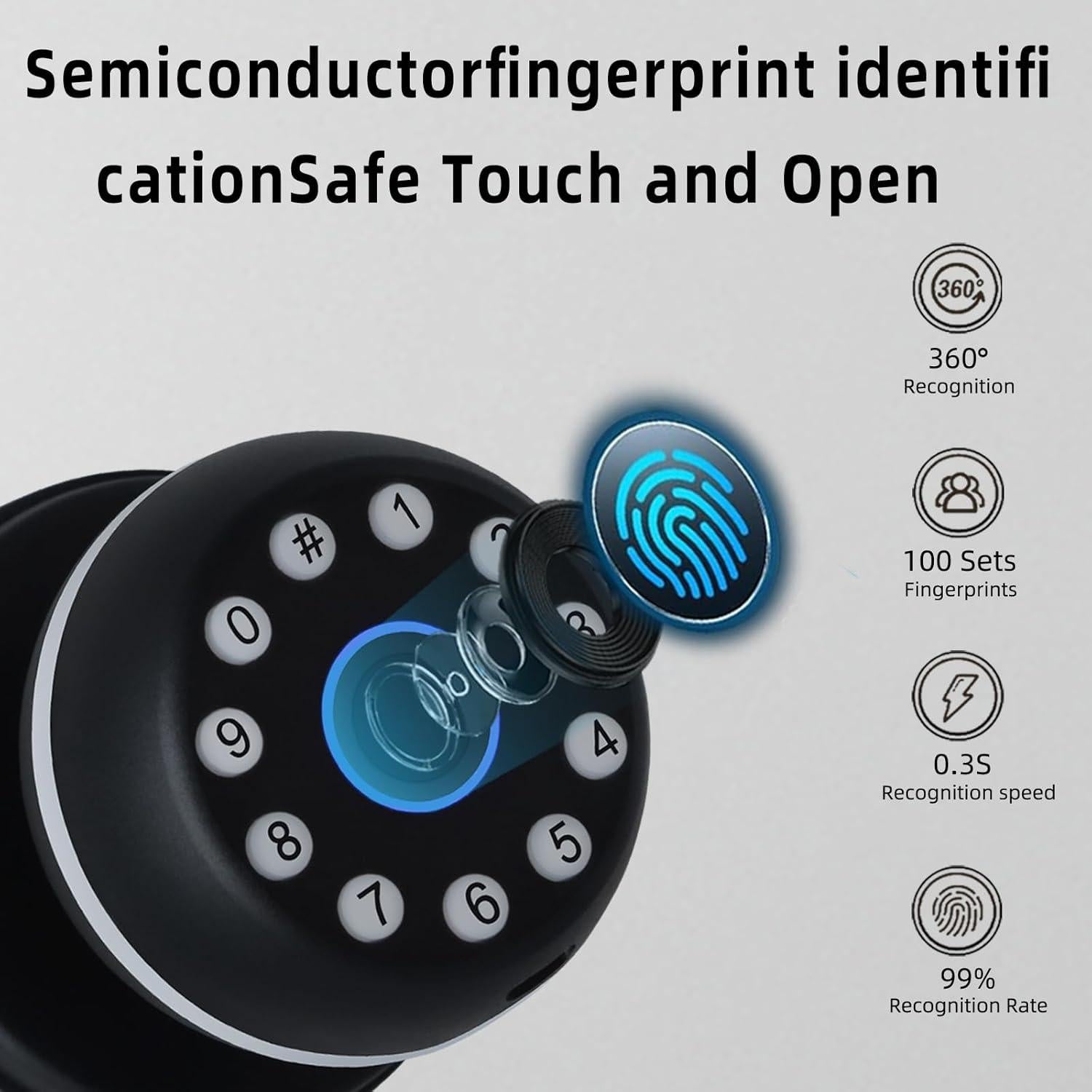 Cerradura Inteligente Zhuofeiya Qxs-01 con Huella Dactilar