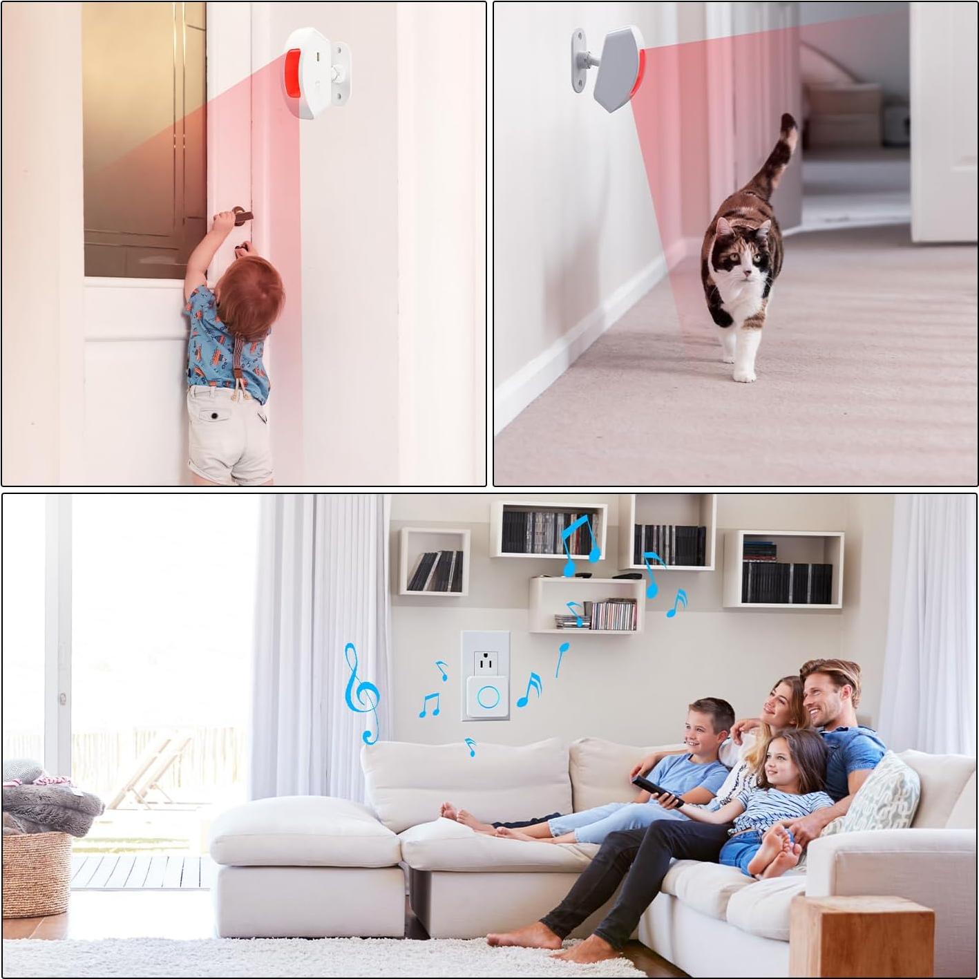 Alarma Inalámbrica de Movimiento AMHEY DW5375 - 35 Tonos, 500 Pies