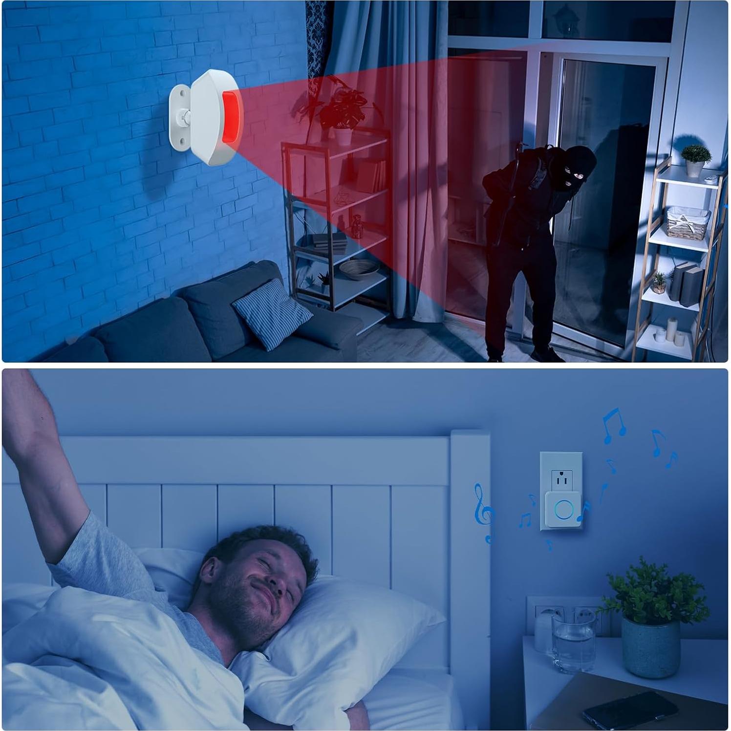 Alarma Inalámbrica de Movimiento AMHEY DW5375 - 35 Tonos, 500 Pies