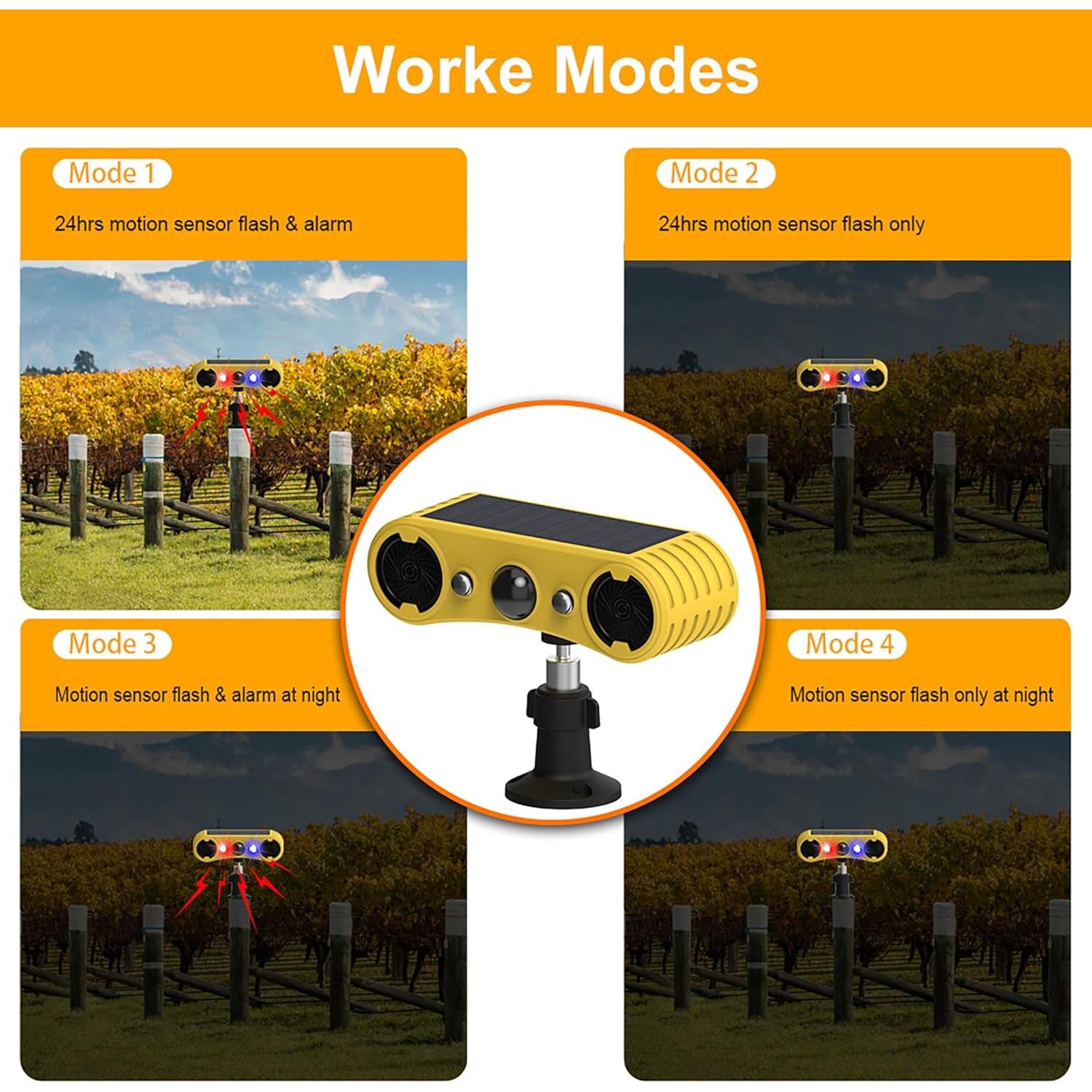 Alarma Solar de Movimiento Comboss 130dB con Luz Estroboscópica