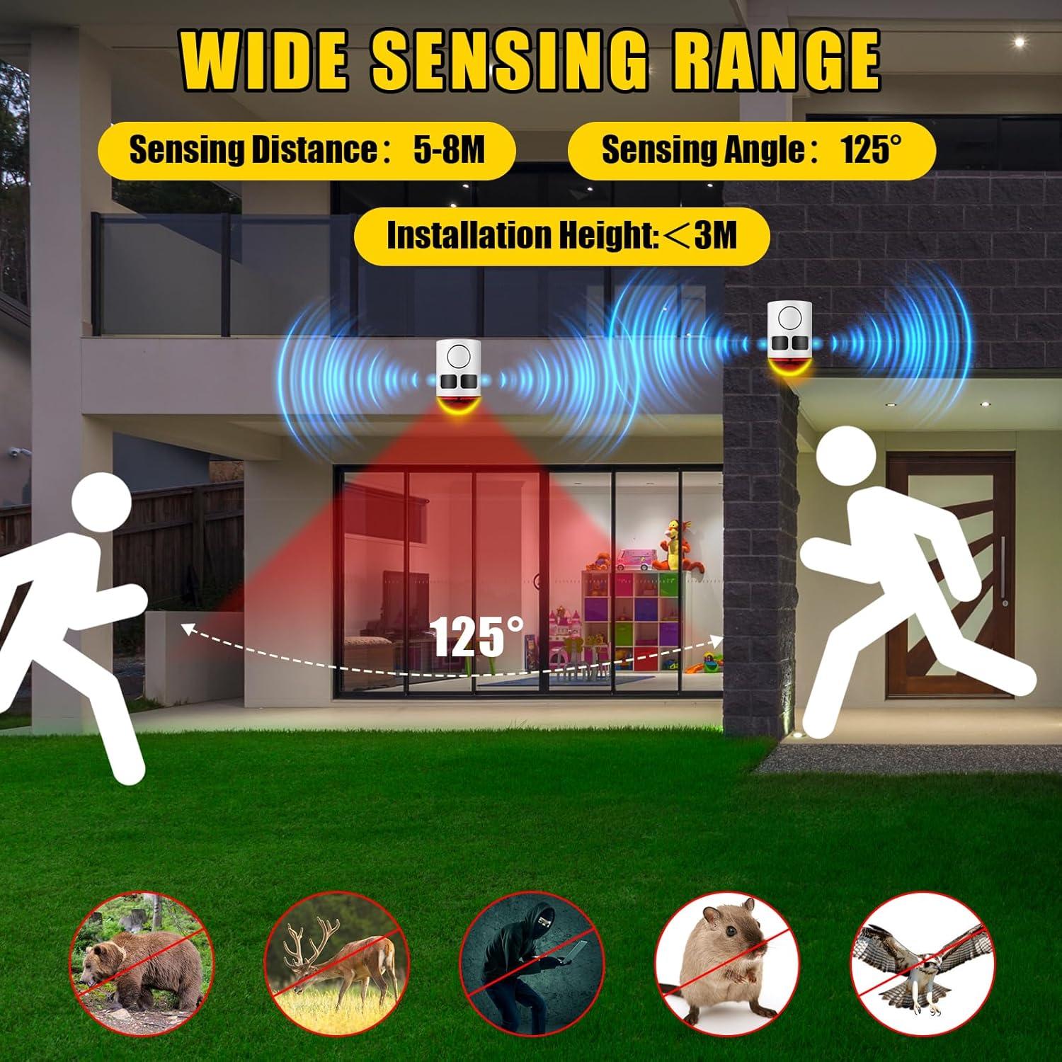 Alarma Solar de Movimiento Qualirey 4 Pack con 13 Sonidos