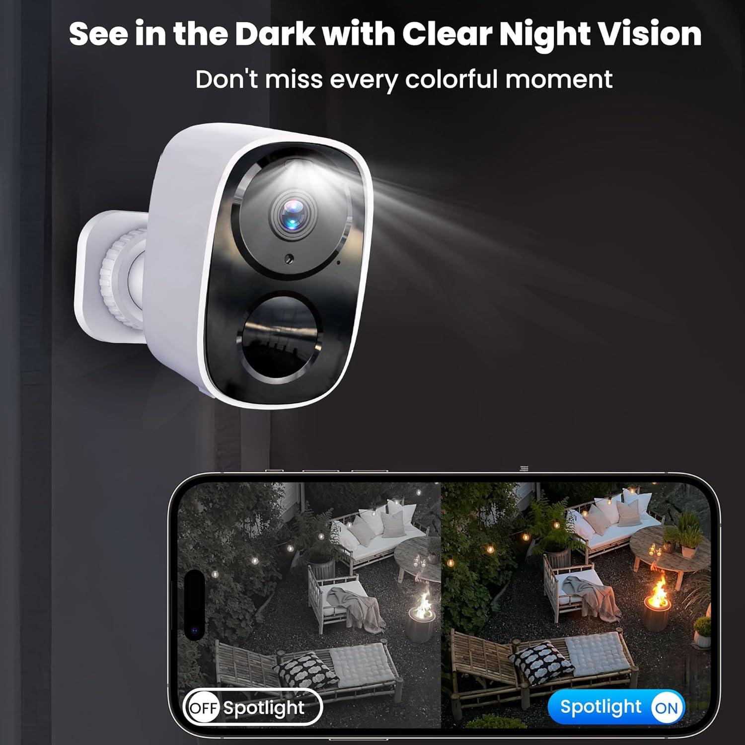 Cámara de Seguridad Inalámbrica 2K HITELLARCAM con SD 64G