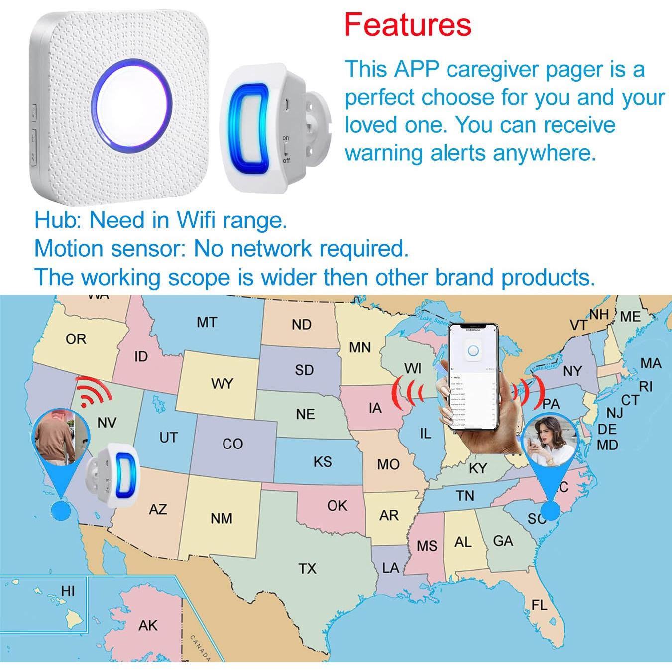 Sensor de Alarma Inalámbrico WiFi Evernary para Cama