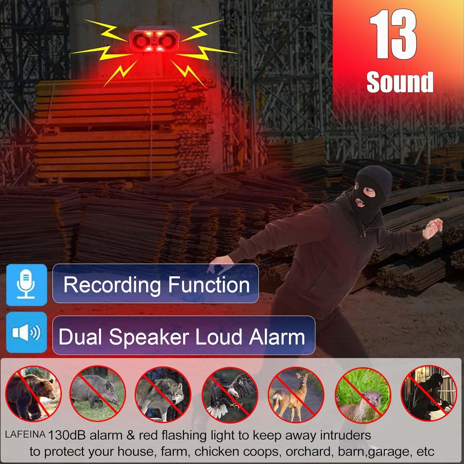 Alarma Solar LAFEINA con Luz Estroboscópica y Sonido 130dB