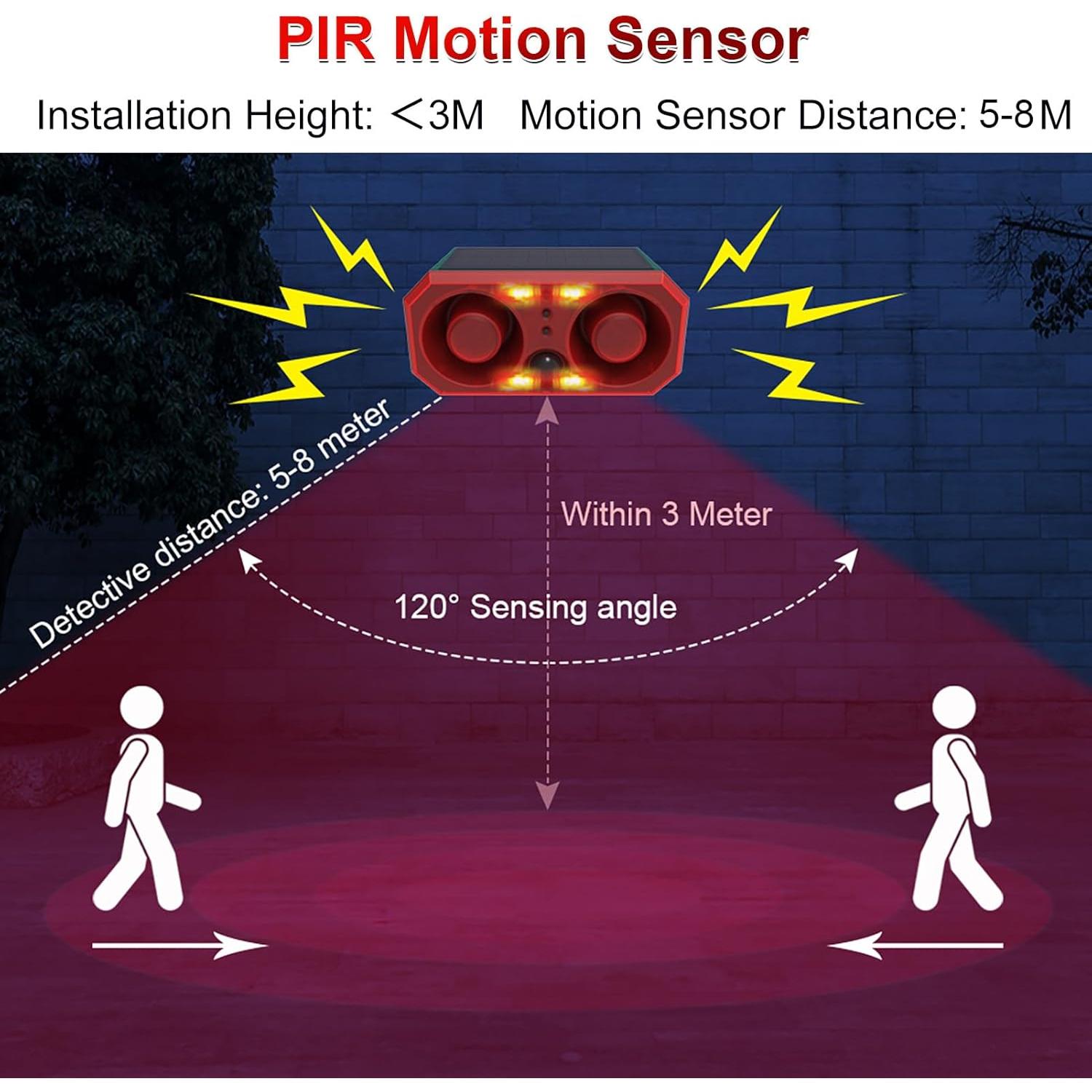 Alarma Solar LAFEINA con Luz Estroboscópica y Sonido 130dB