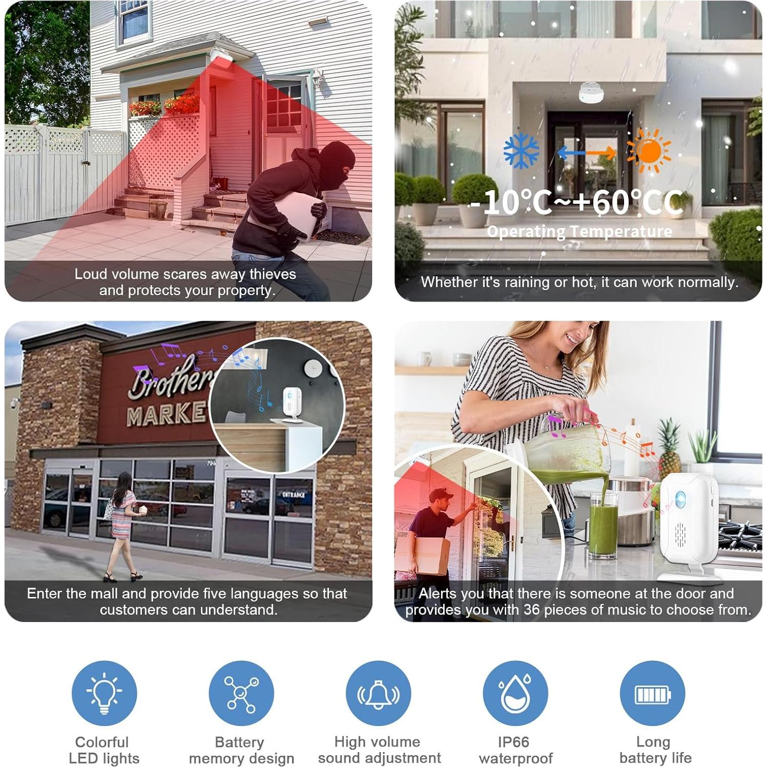 Timbre Inalámbrico ONMYST con Sensor de Movimiento 400m