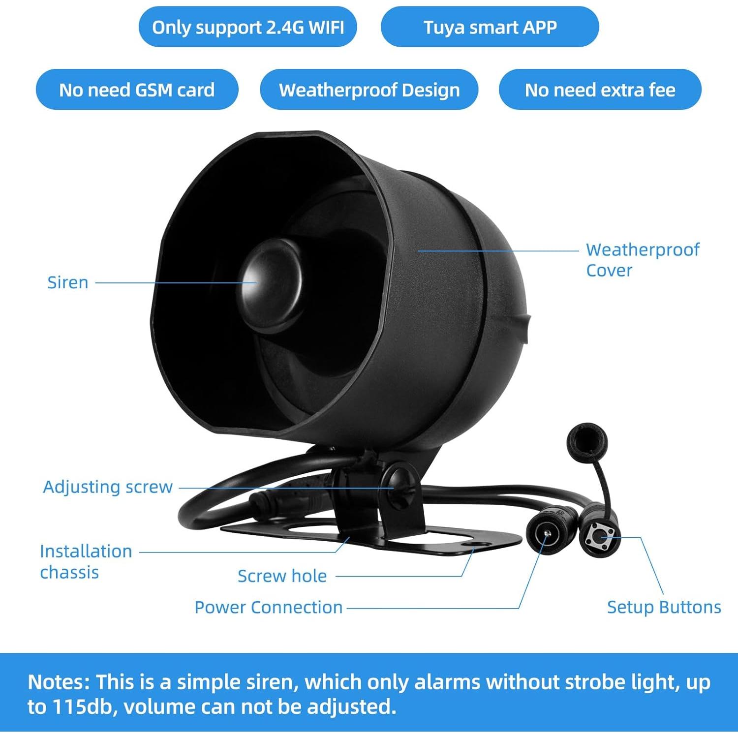 Sistema de Alarma WiFi KERUI con Cuerno 115dB y Sensores