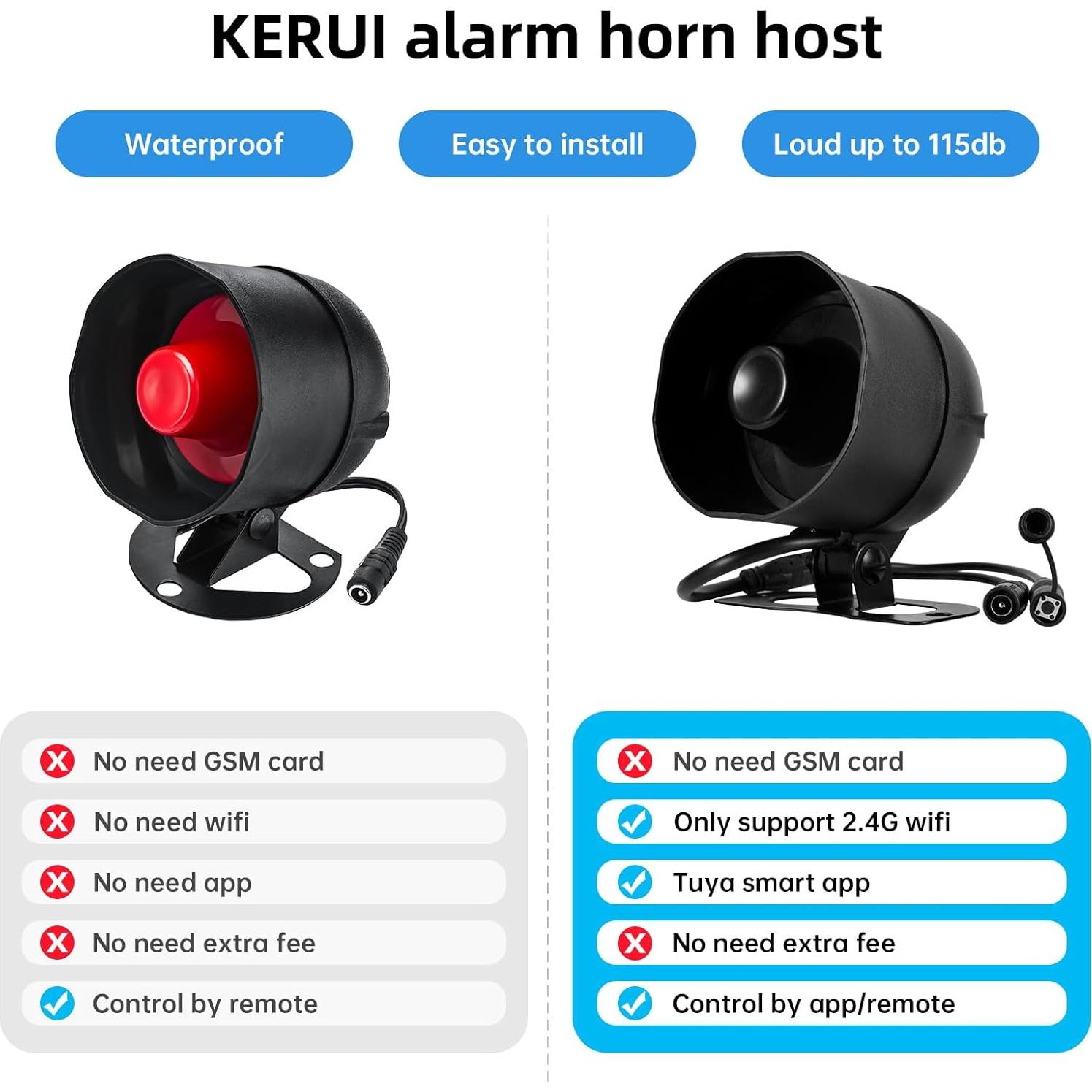 Sistema de Alarma WiFi KERUI con Cuerno 115dB y Sensores