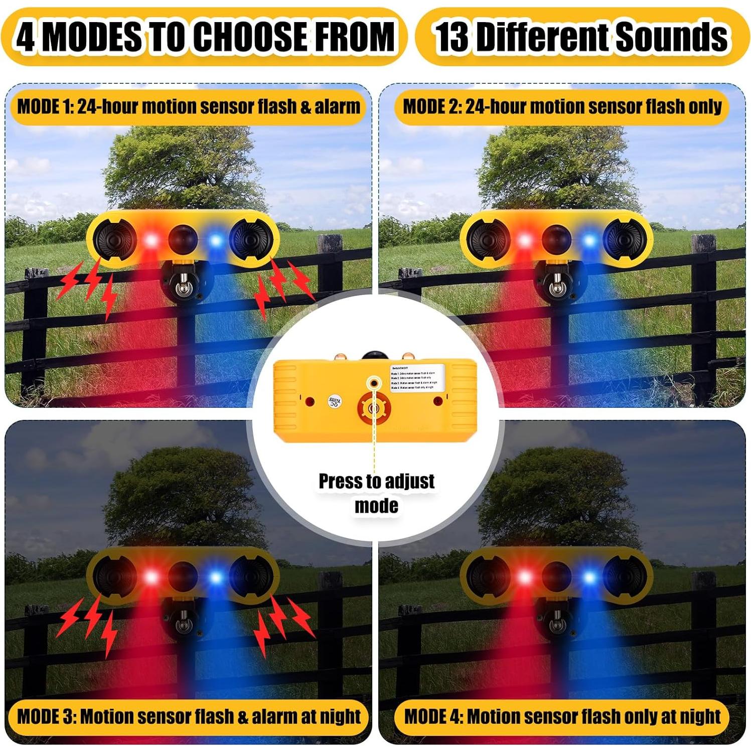 Alarma Solar Exterior Qualirey con Sensor de Movimiento 4 Pzs