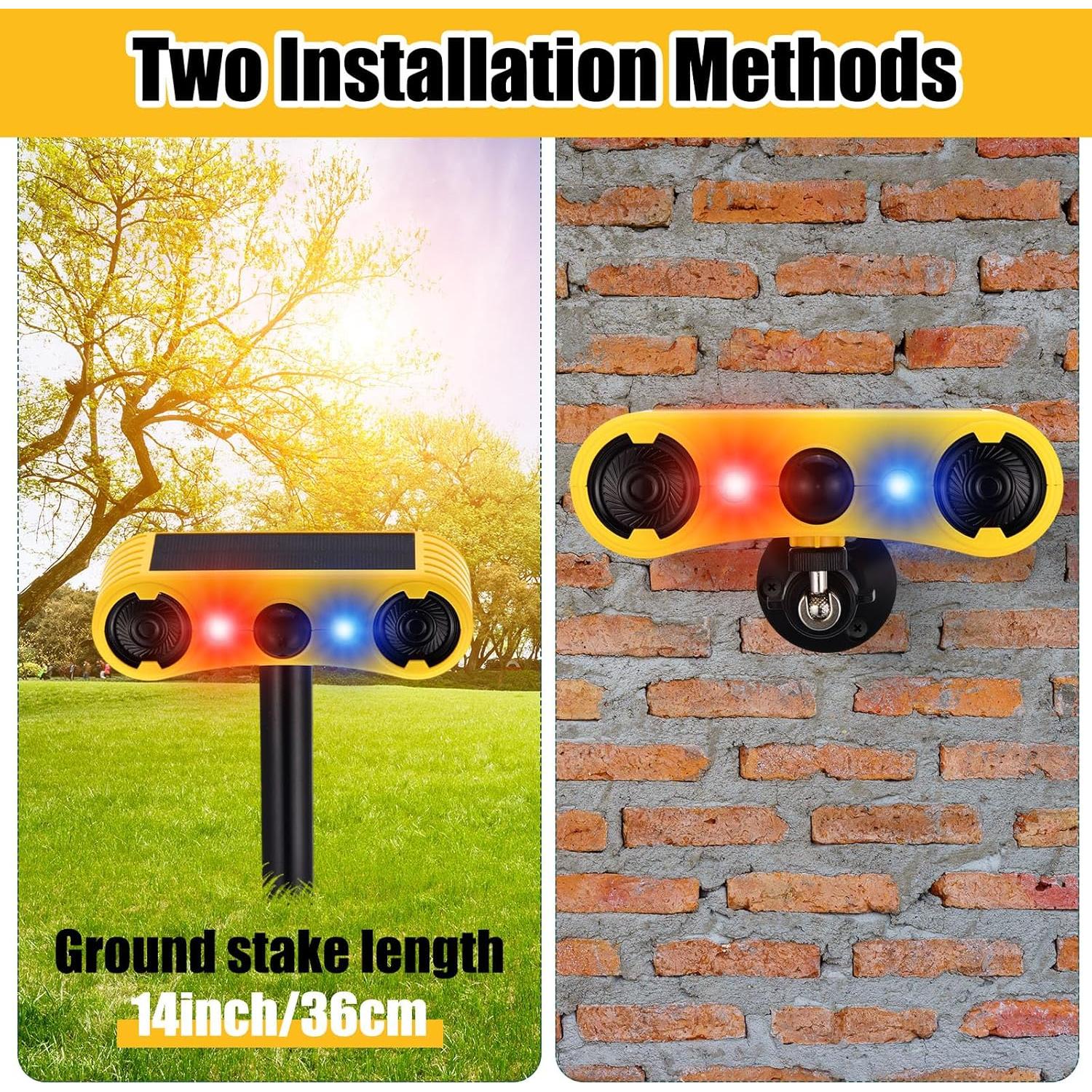 Alarma Solar Exterior Qualirey con Sensor de Movimiento 4 Pzs