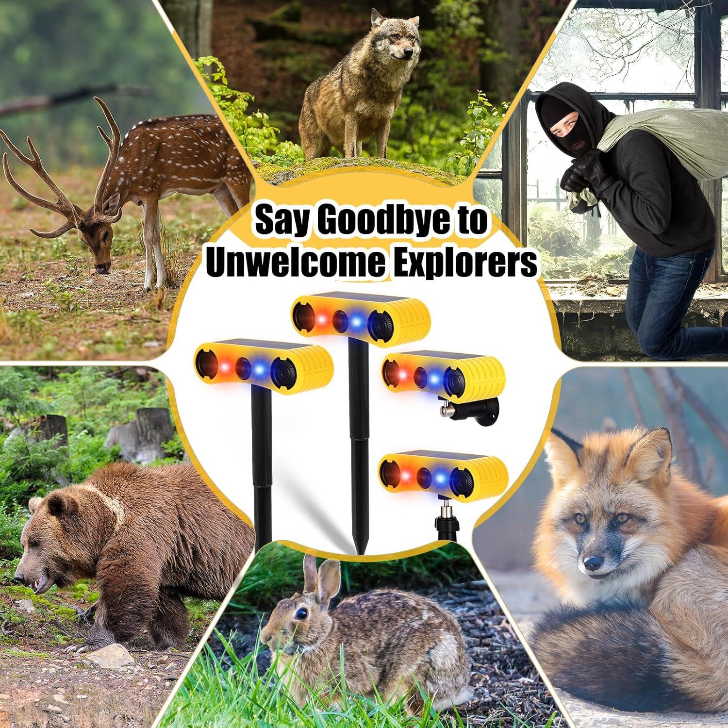 Alarma Solar Exterior Qualirey con Sensor de Movimiento 4 Pzs