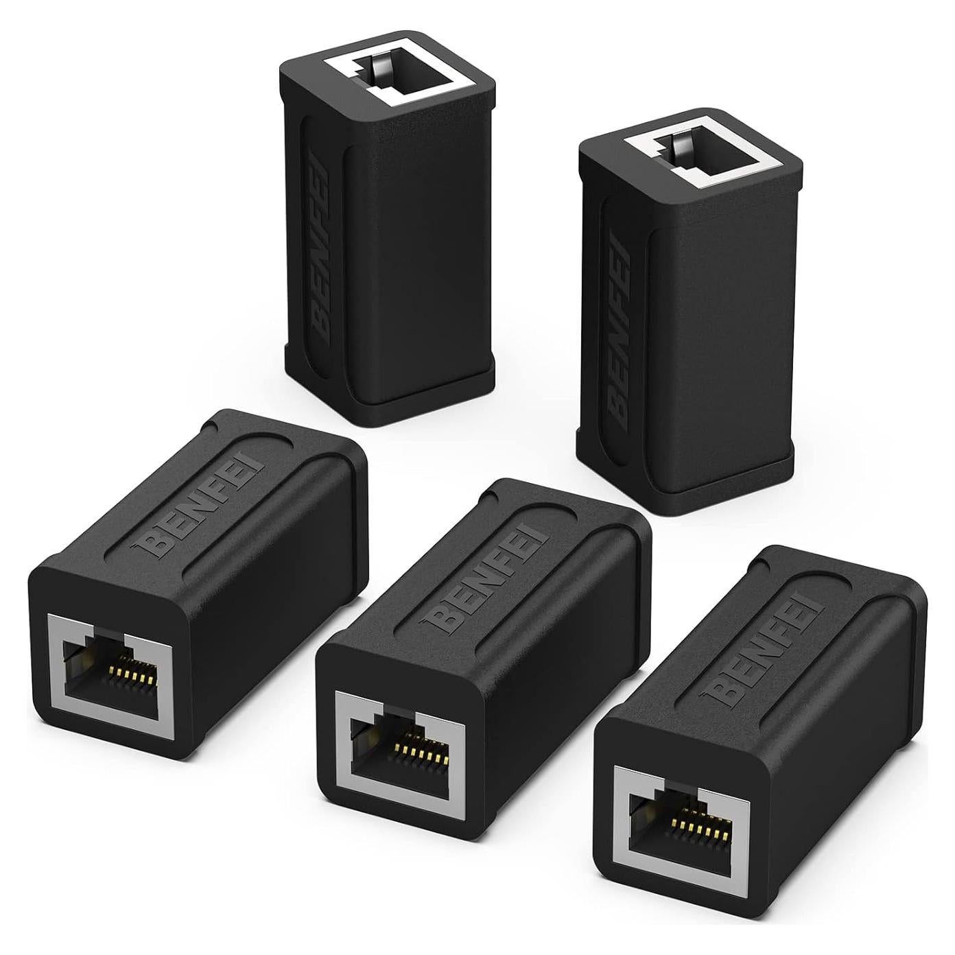 Acoplador RJ45 Hembras BENFEI Cat7 Cat6 Cat5e - Paquete de 5