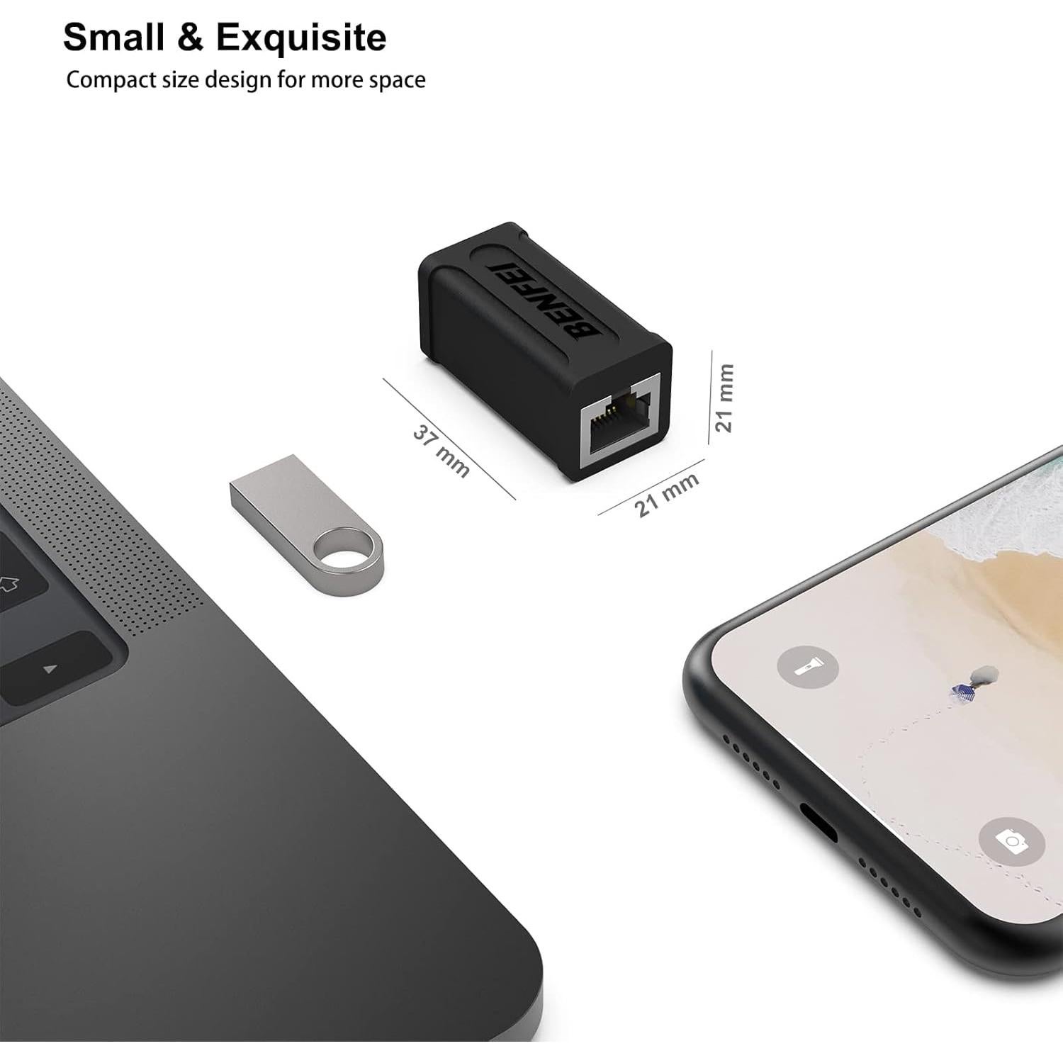 Acoplador RJ45 Hembras BENFEI Cat7 Cat6 Cat5e - Paquete de 5