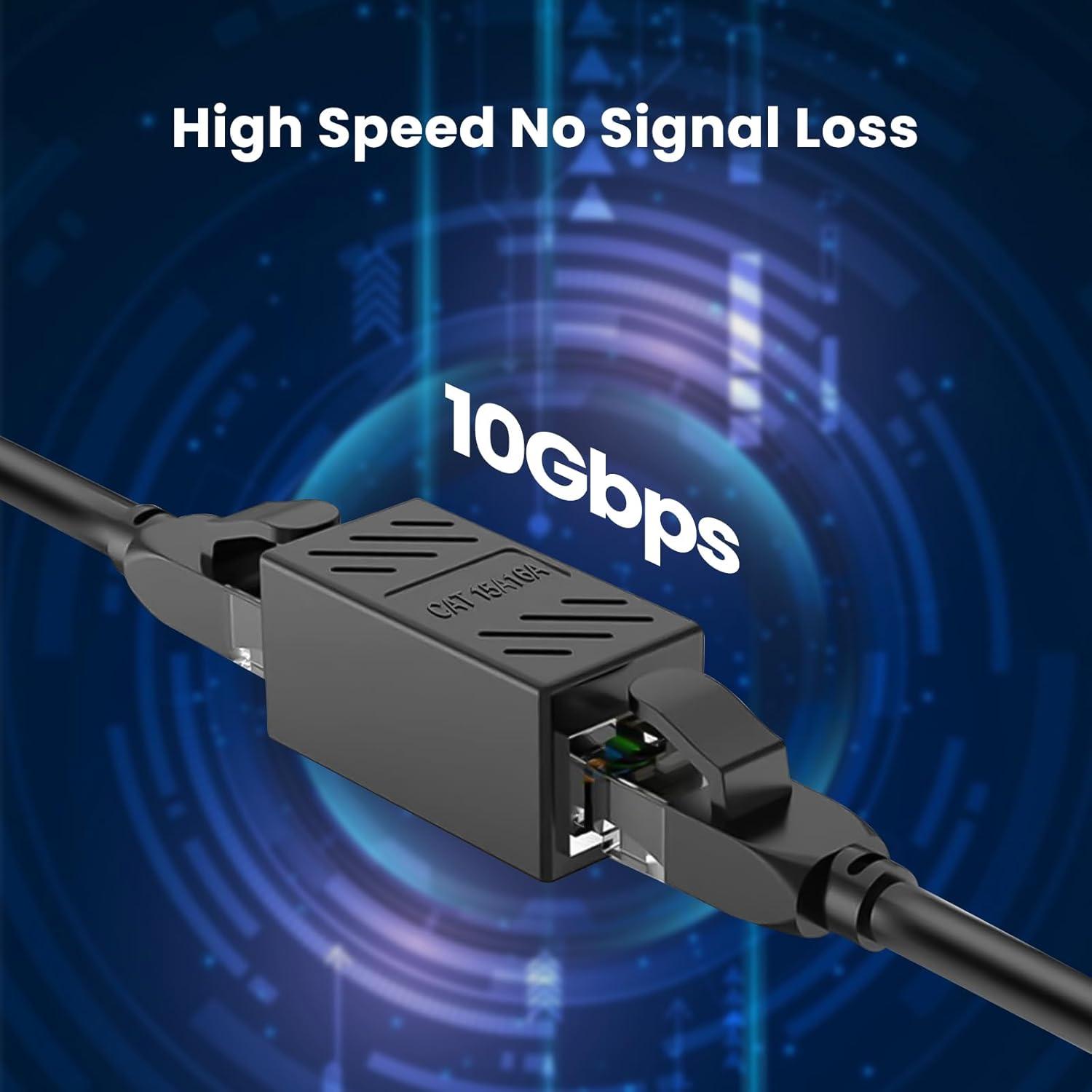 Paquete de 6 Acopladores RJ45 Cat6 QAWESDX - Adaptador Ethernet Hembra