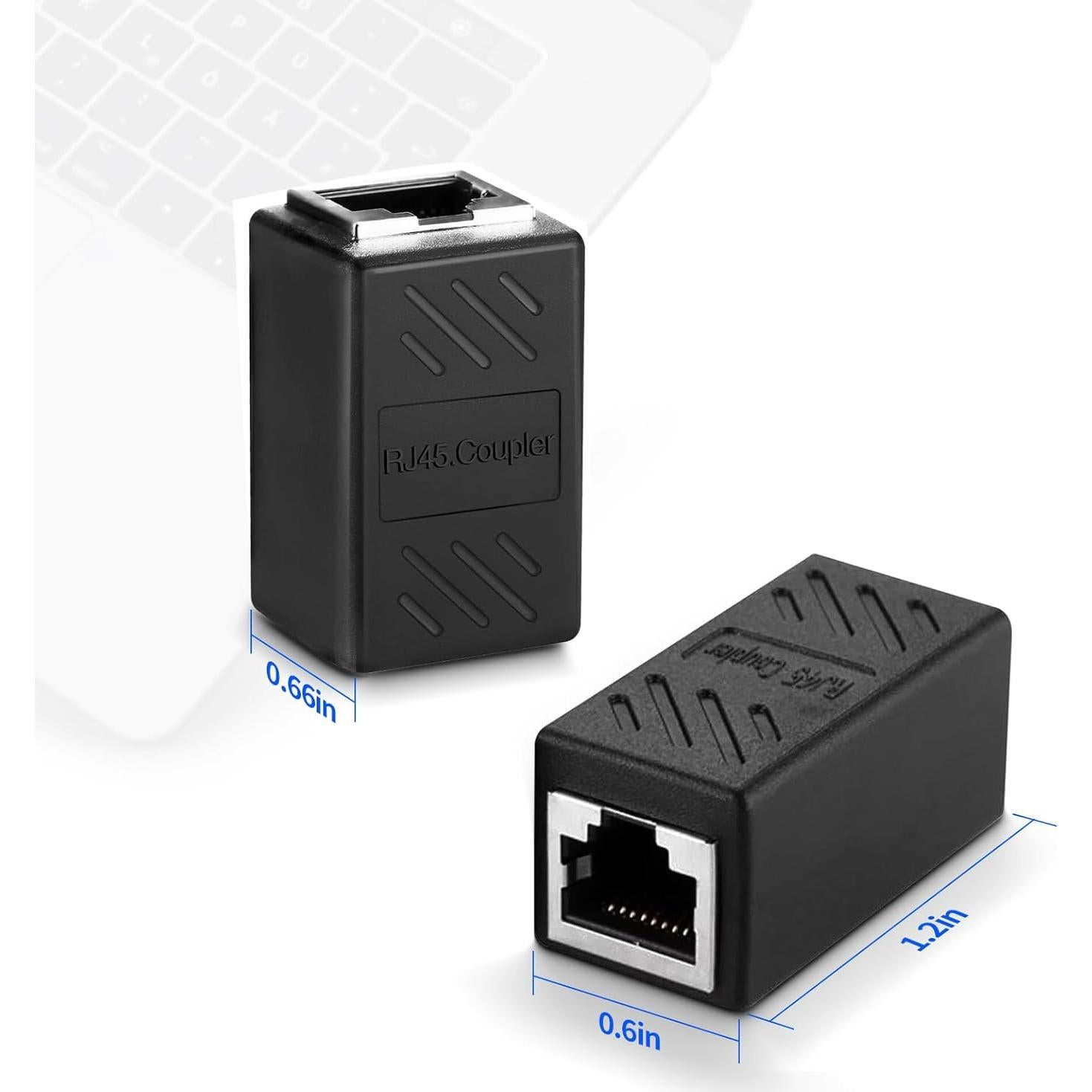 Paquete de 6 Acopladores RJ45 Cat6 QAWESDX - Adaptador Ethernet Hembra