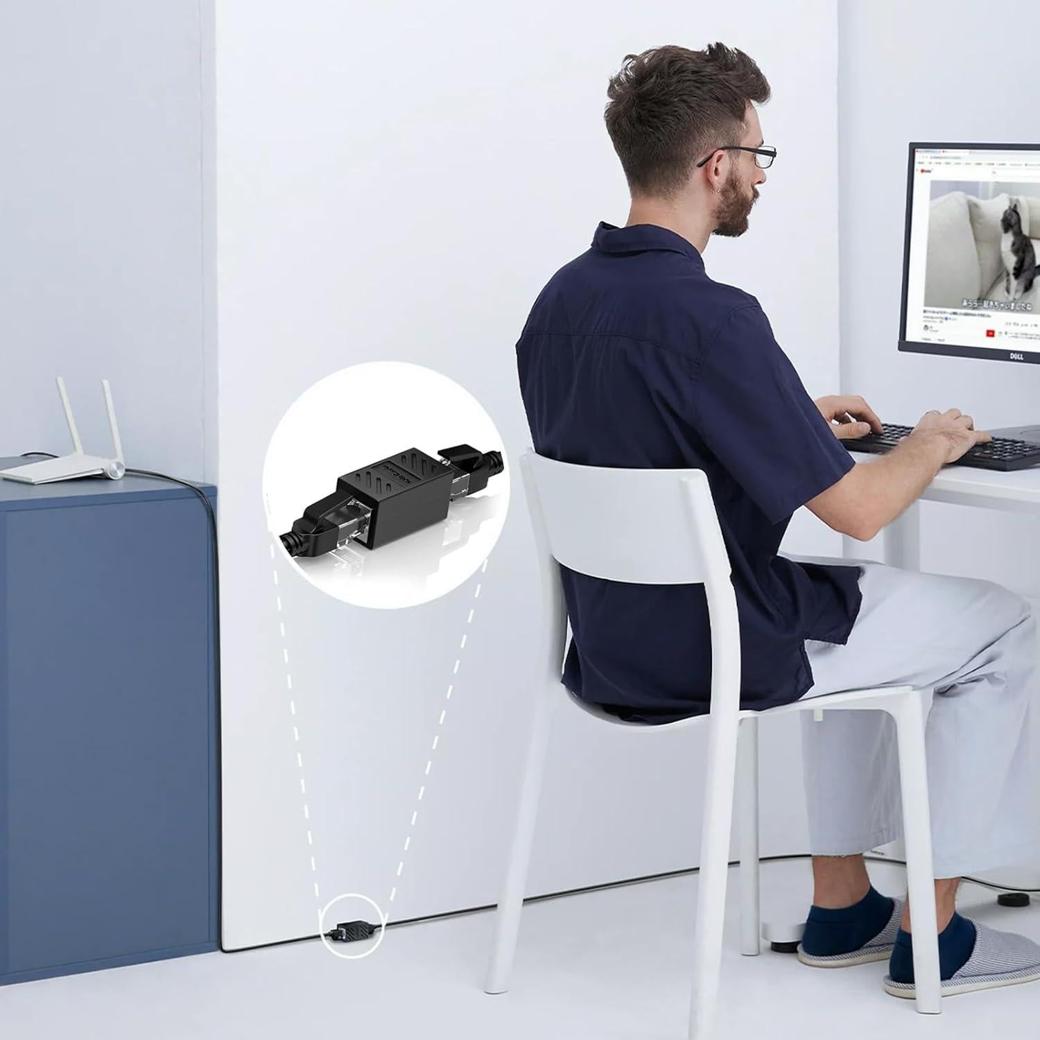 Paquete de 6 Acopladores RJ45 Cat6 QAWESDX - Adaptador Ethernet Hembra