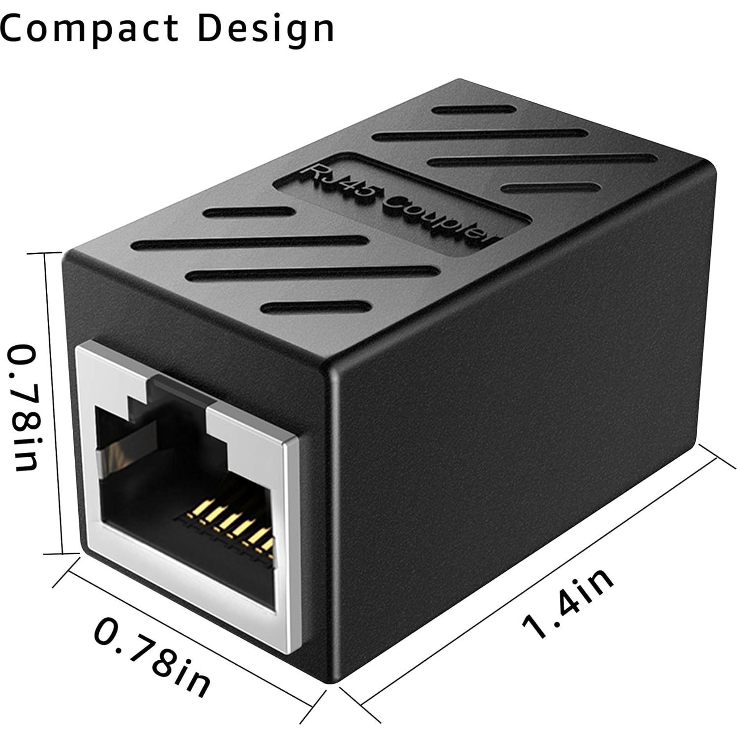Acoplador RJ45 DEFACE Hembra a Hembra Cat8 Cat7 Cat6 10 Piezas