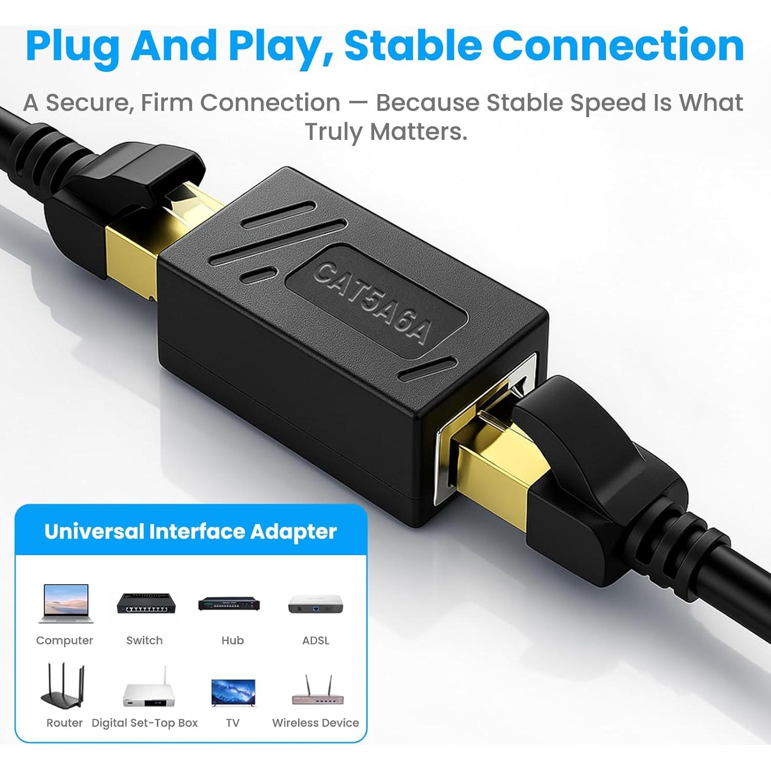 Acoplador Ethernet RJ45 Hembra a Hembra Dirvcp - 4 Pcs 1000Mbps