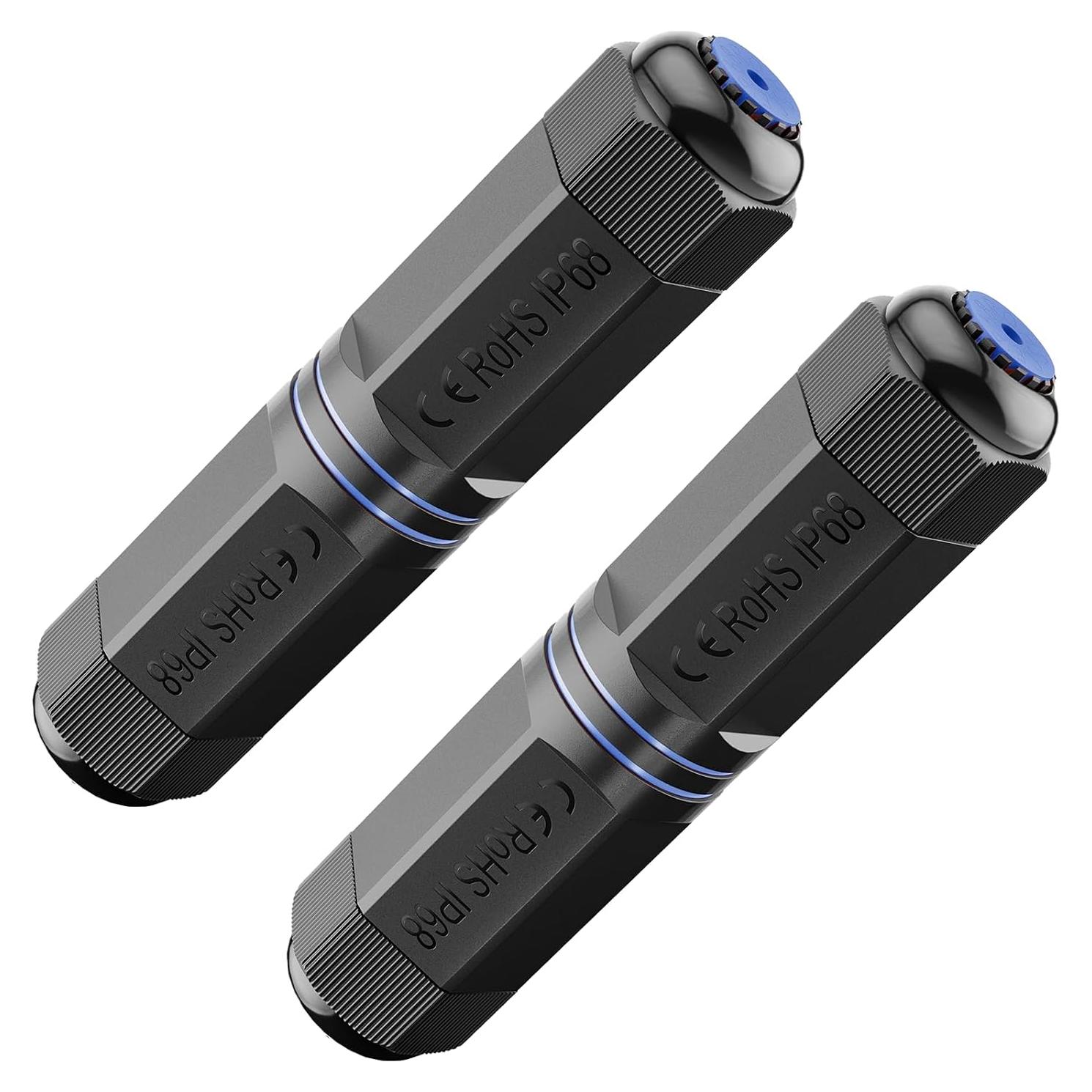 Paquete de 2 Acopladores RJ45 Impermeables Cat6 LEENUE