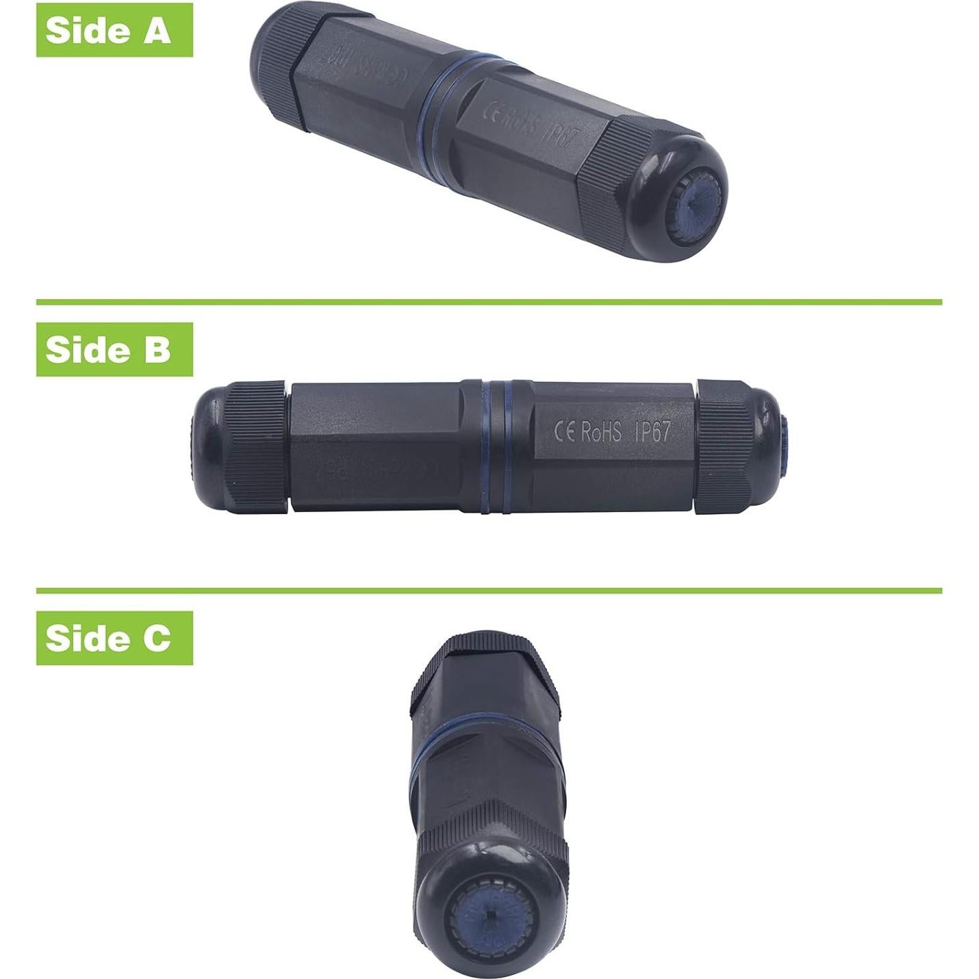 Paquete de 2 Acopladores RJ45 Impermeables Cat6 LEENUE