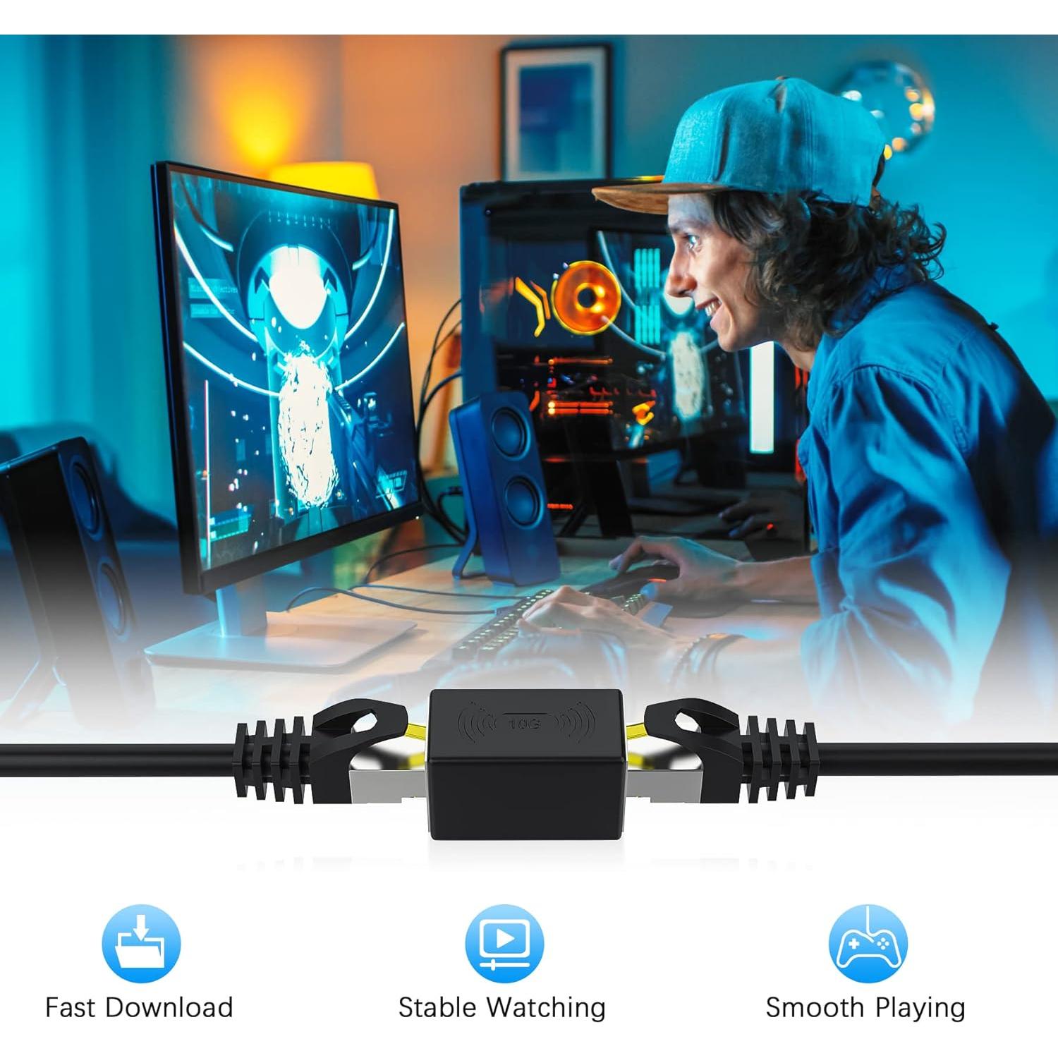 Acoplador RJ45 10Gbps JODROAD Cat8 Cat7 Cat6 Cat5e (2 Piezas)