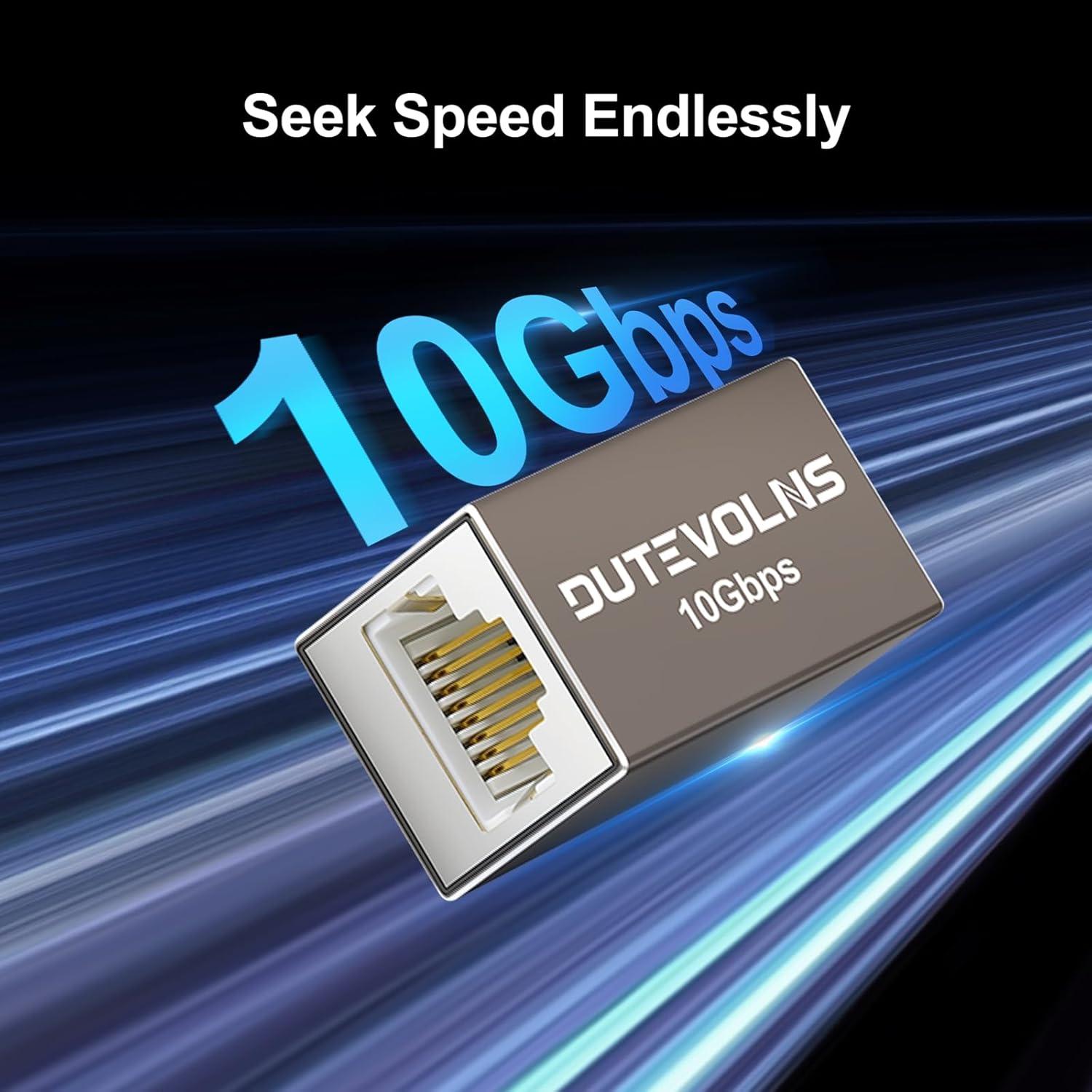Acoplador Ethernet Dutevolns 10Gbps RJ45 Femenino a Femenino