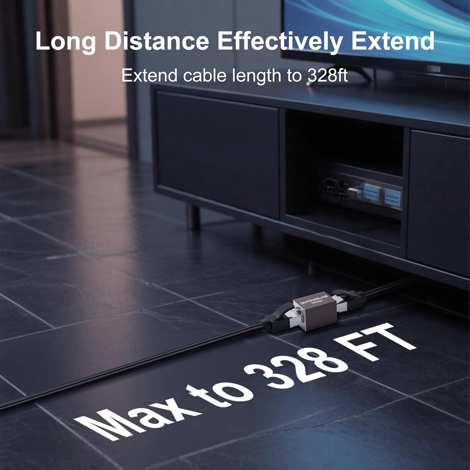 Acoplador Ethernet Dutevolns 10Gbps RJ45 Femenino a Femenino