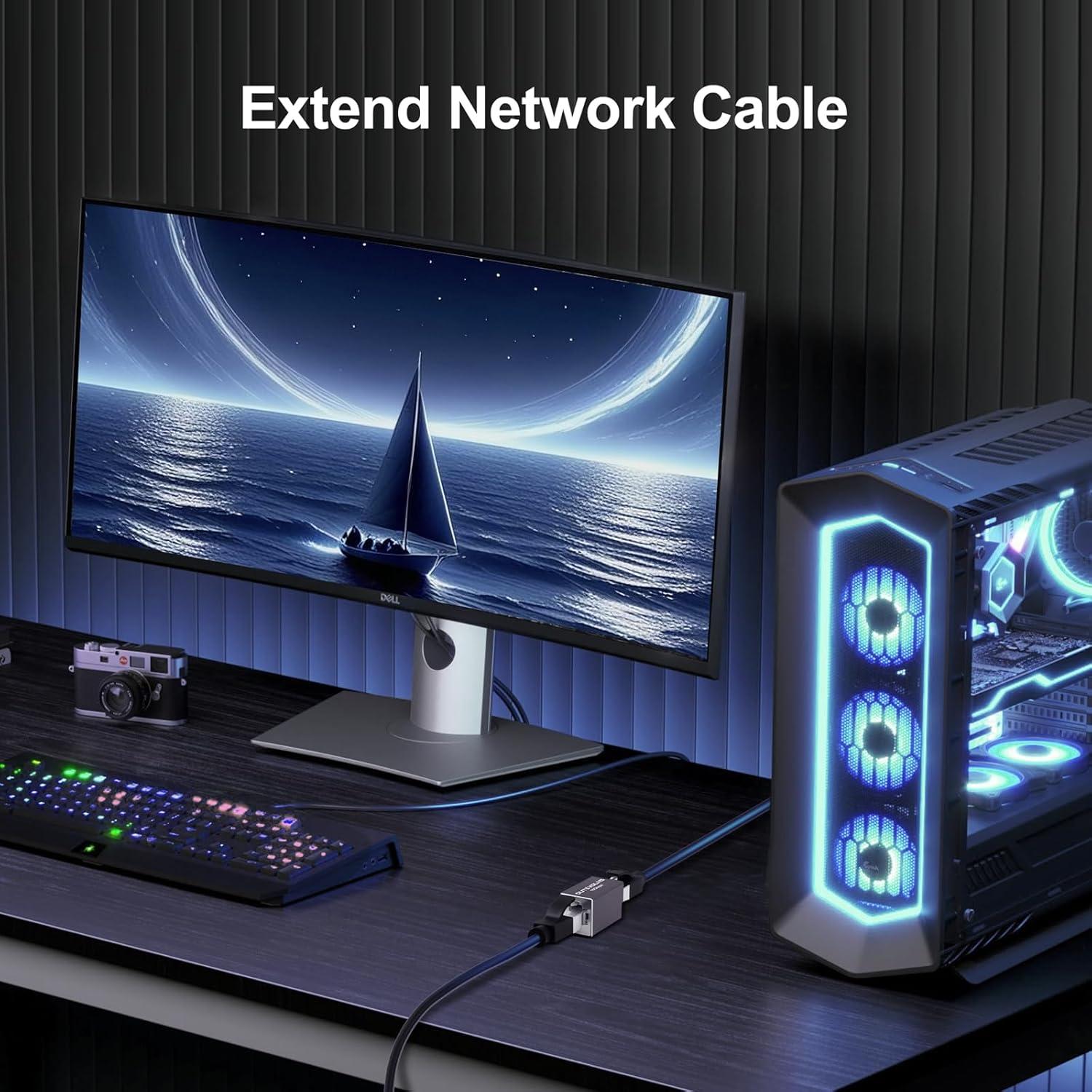 Acoplador Ethernet Dutevolns 10Gbps RJ45 Femenino a Femenino